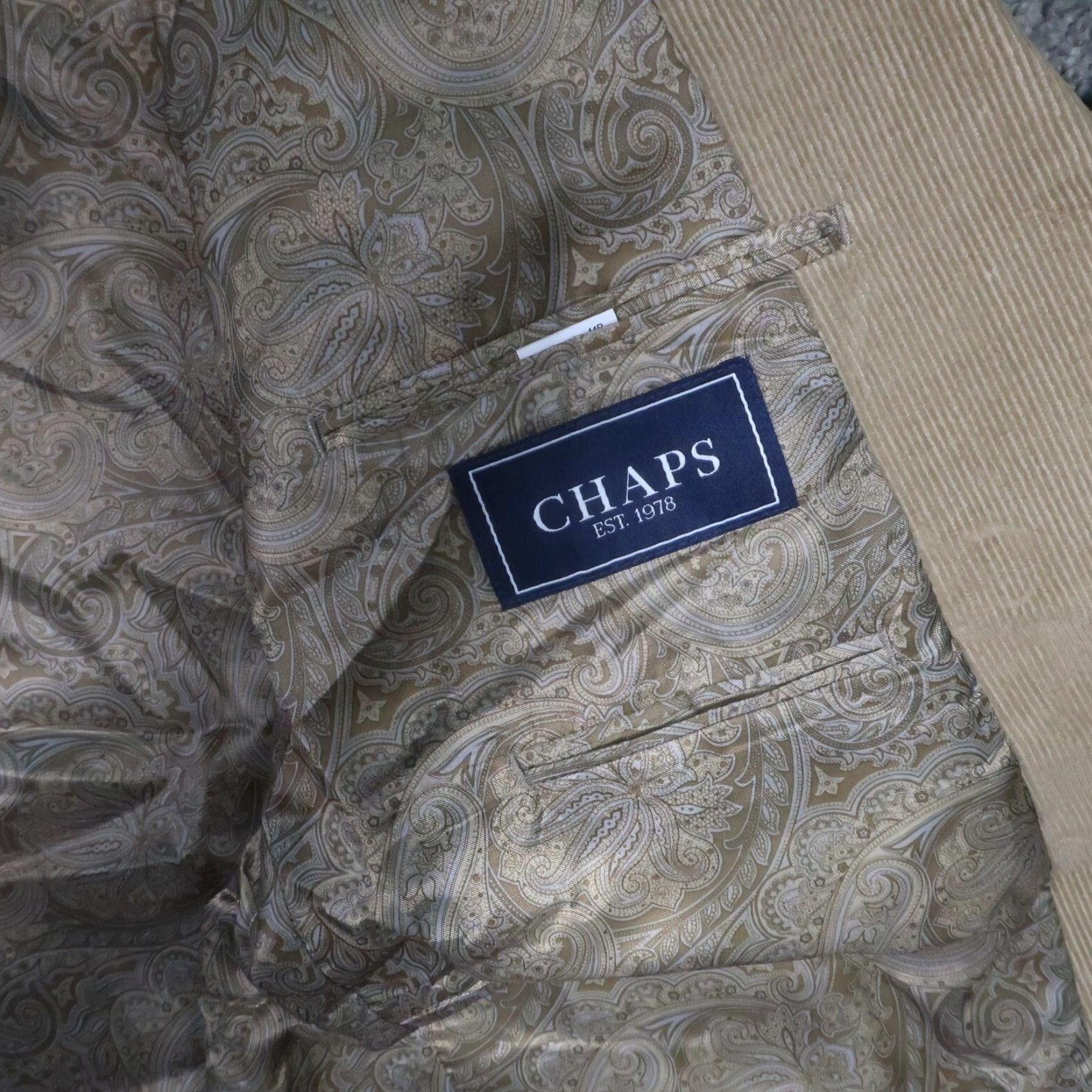 Chaps Chaps Blazer Corduroy Mens 44R Brown 2 Button Sport Coat Jacket Ralph Lauren Size 44R - 7 Thumbnail