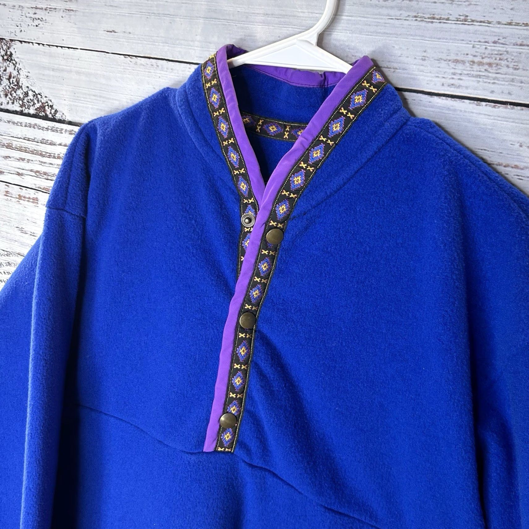 Vintage VINTAGE Kuhl Sweater Shirt (Pullover) Outdoor 90s Fleece Aztec Blue Men’s L/Regular Size US L / EU 52-54 / 3 - 4 Thumbnail