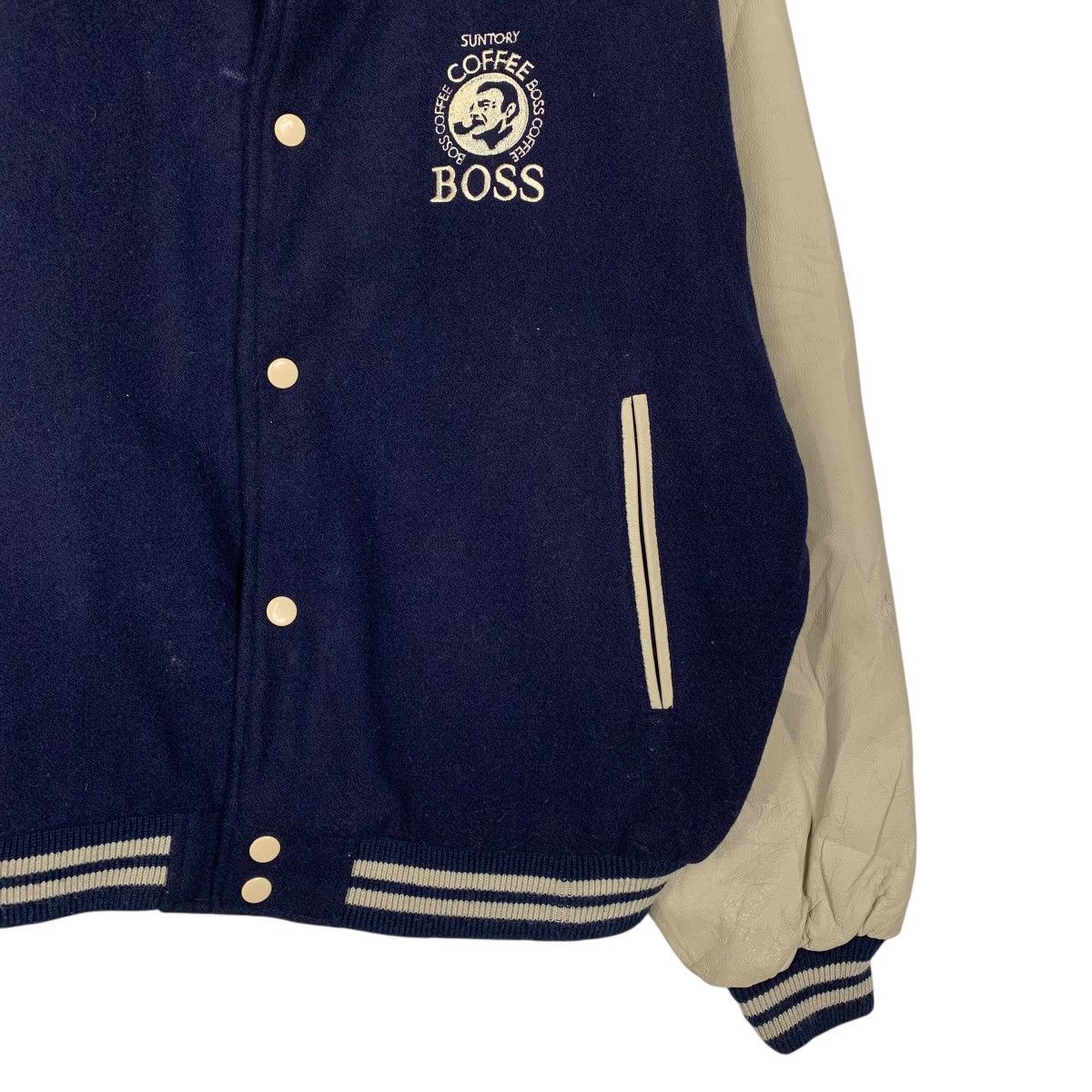 Japanese Brand Suntory Boss Coffee Varsity Leather Jacket Size US L / EU 52-54 / 3 - 5 Thumbnail