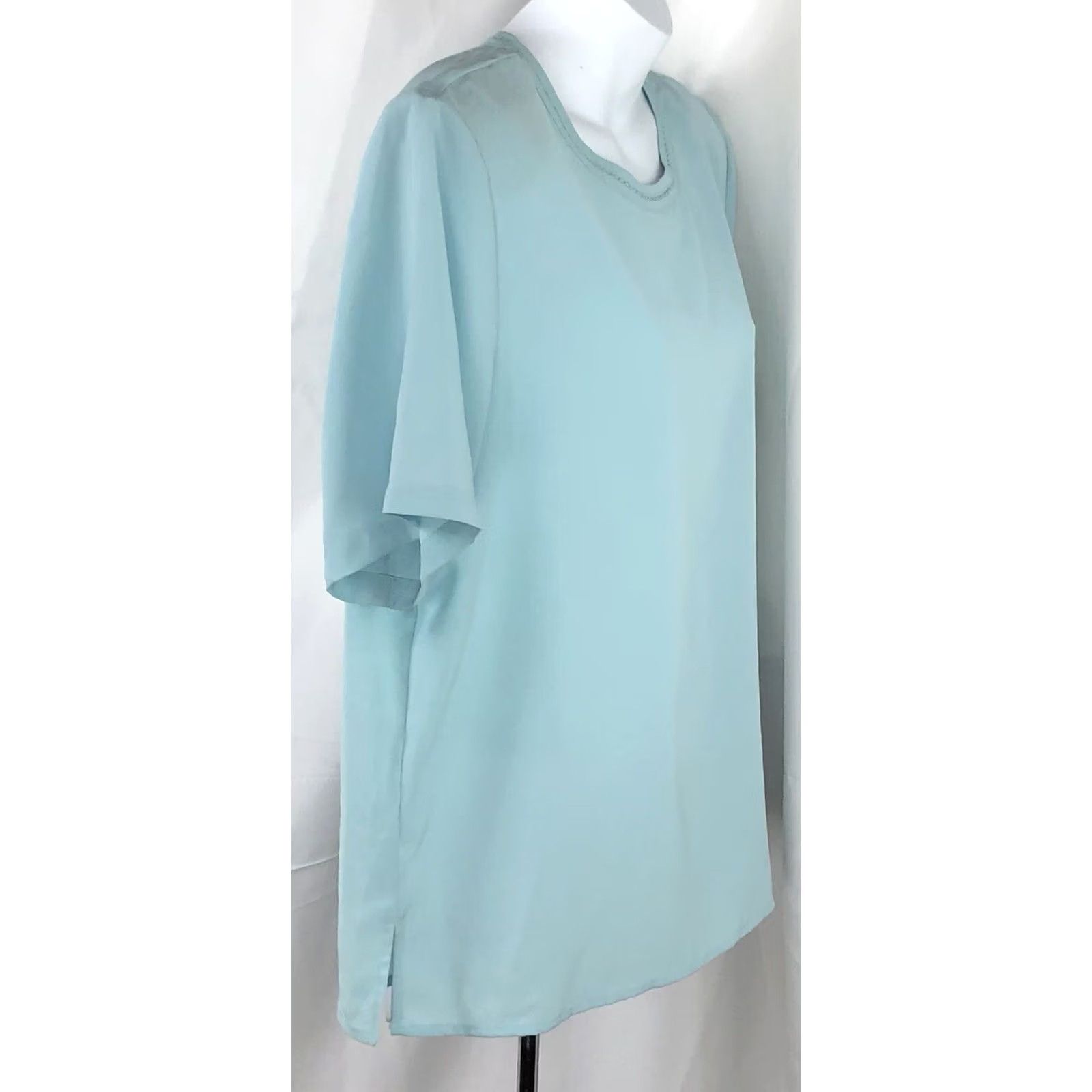 JM Collection VINTAGE JM collection Blouse L Lt Blue Capsule Career Office Retro 90s Y2K Womens Size L / US 10 / IT 46 - 2 Thumbnail