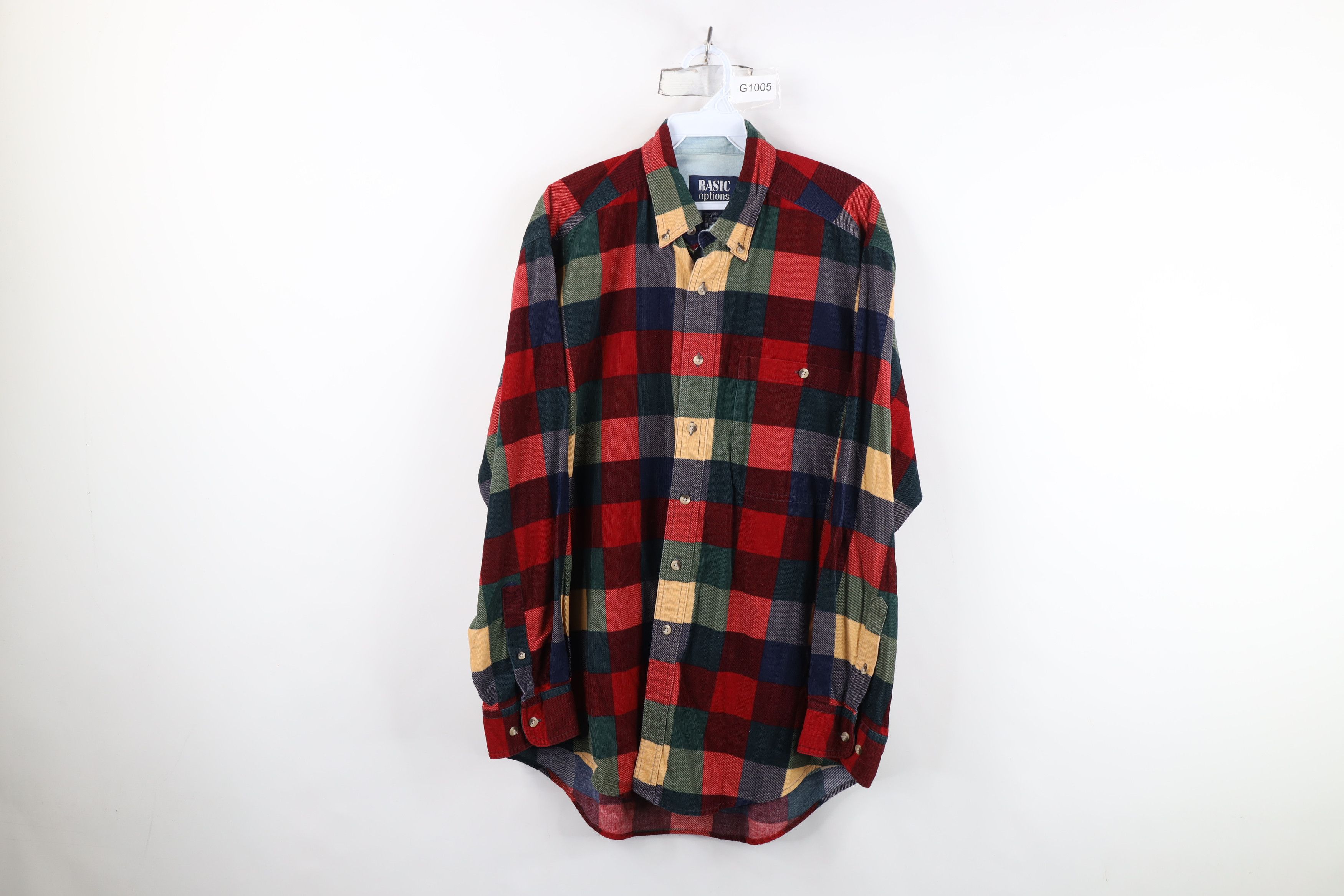 Vintage Vintage 90s Streetwear Checkered Corduroy Button Down Shirt Size US M / EU 48-50 / 2 - 1 Thumbnail