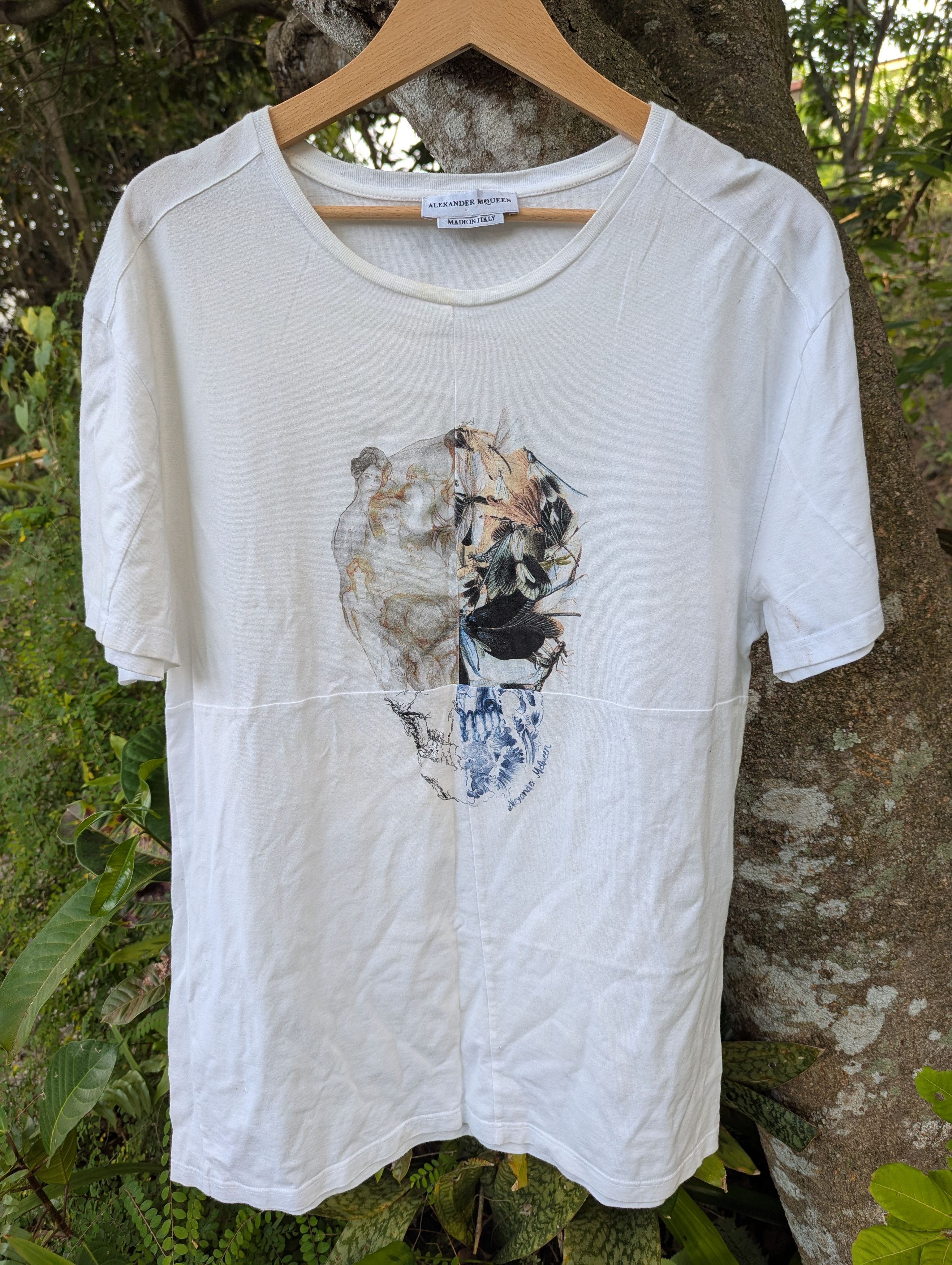 Alexander McQueen Thrashed Alexander Mcqueen Skull White T Shirt Size US M / EU 48-50 / 2 - 1 Thumbnail