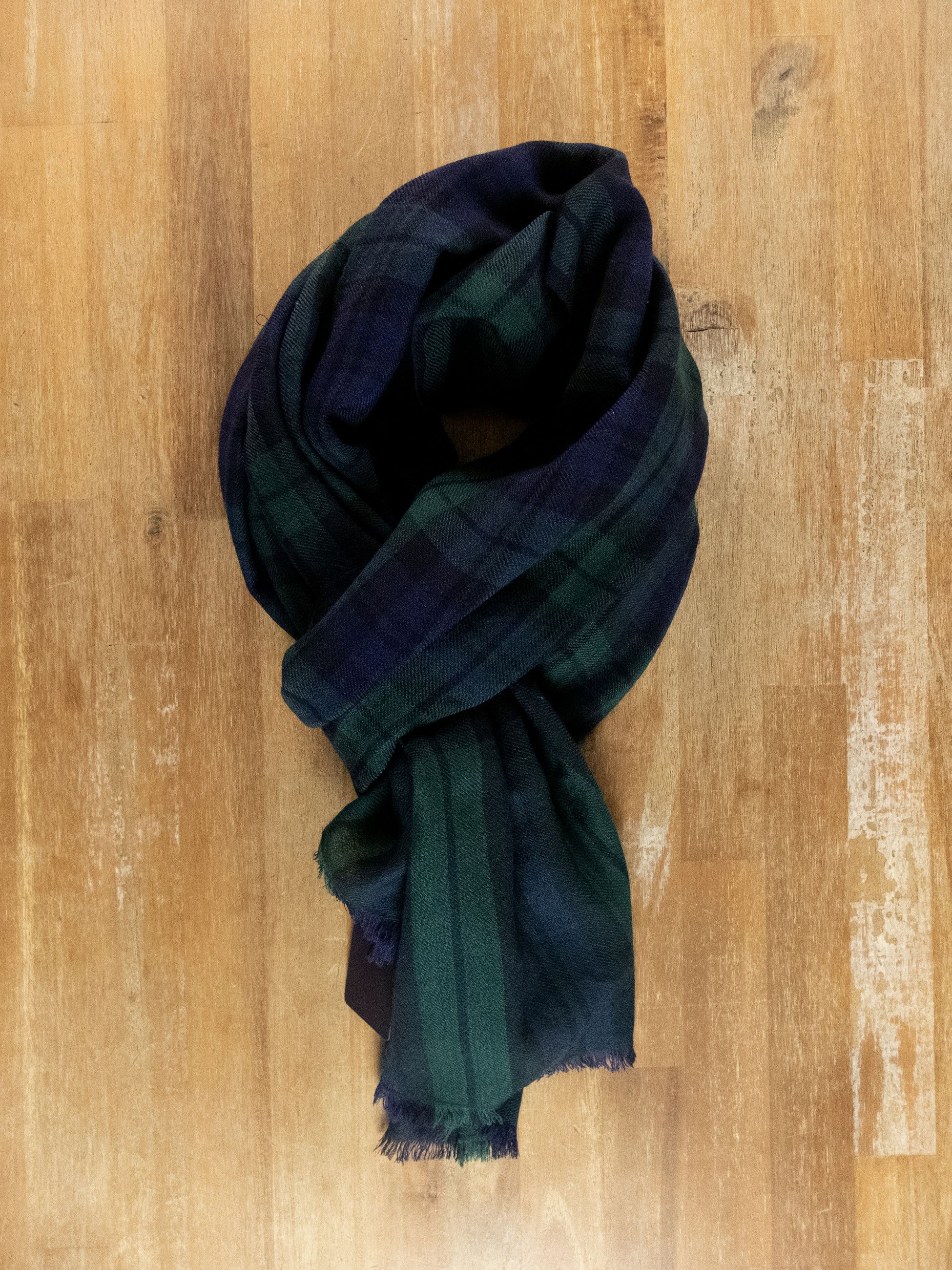 Church's CHURCH'S green navy blue tartan lightweight cashmere scarf Size ONE SIZE - 9 Thumbnail