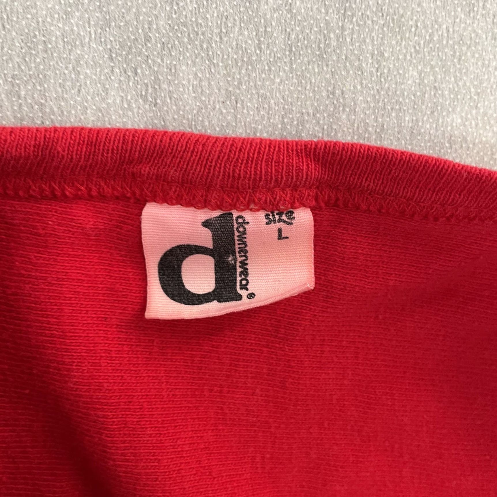 Vintage VINTAGE Downerwear Oklahoma Sooners T-Shirt Adult Large Red 3/4 Sleeve V-Neck 90s Football Mens Size US L / EU 52-54 / 3 - 5 Thumbnail