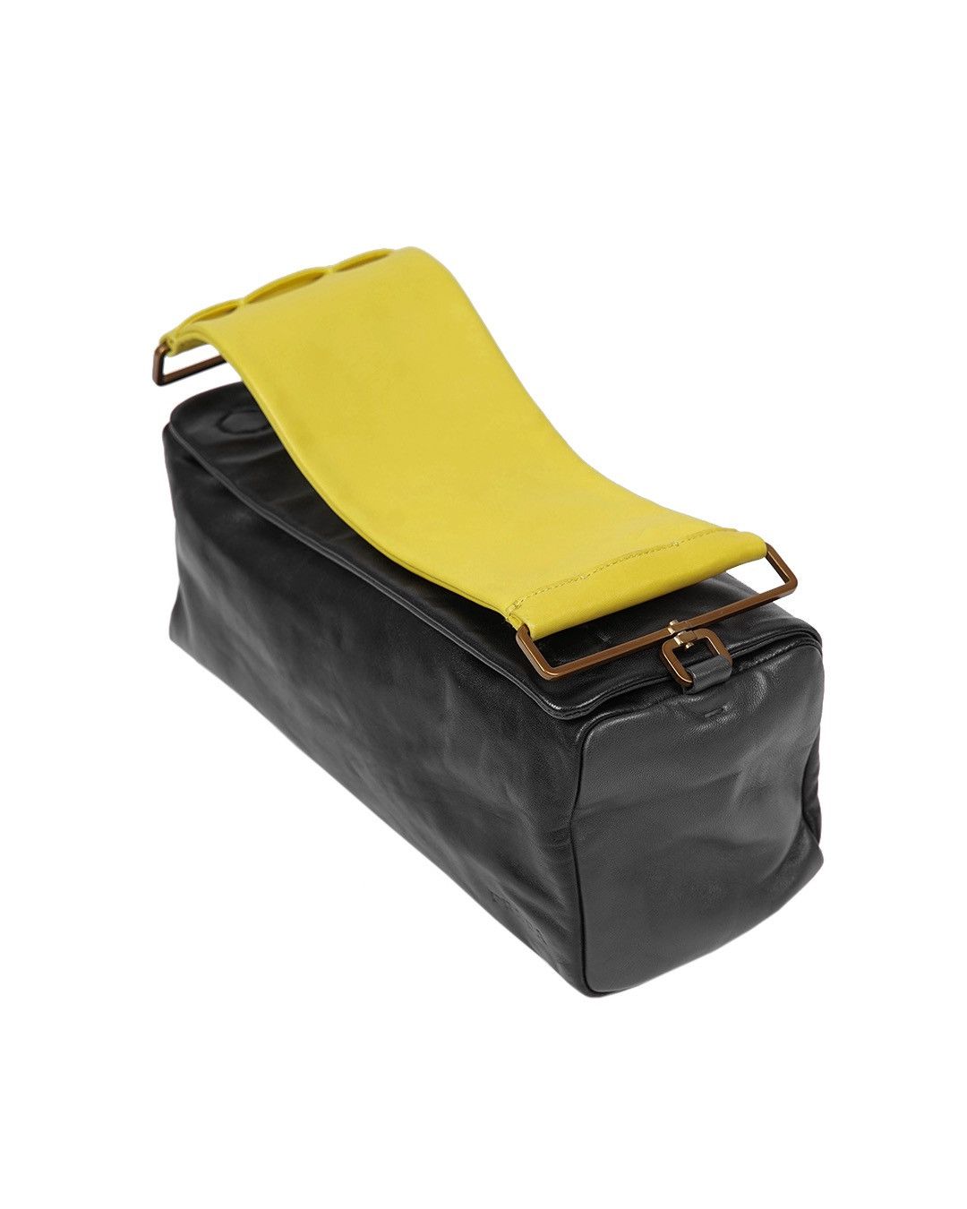Prada Prada S/S2001 Leather Rectangle Bag in Black/Yellow Size ONE SIZE - 9 Thumbnail