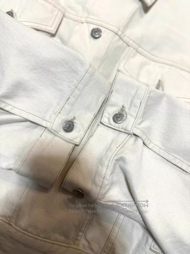 Acne Studios Acne Studios Beige Short Denim Jacket Size XXS / US 00 / IT 34 - 4 Thumbnail