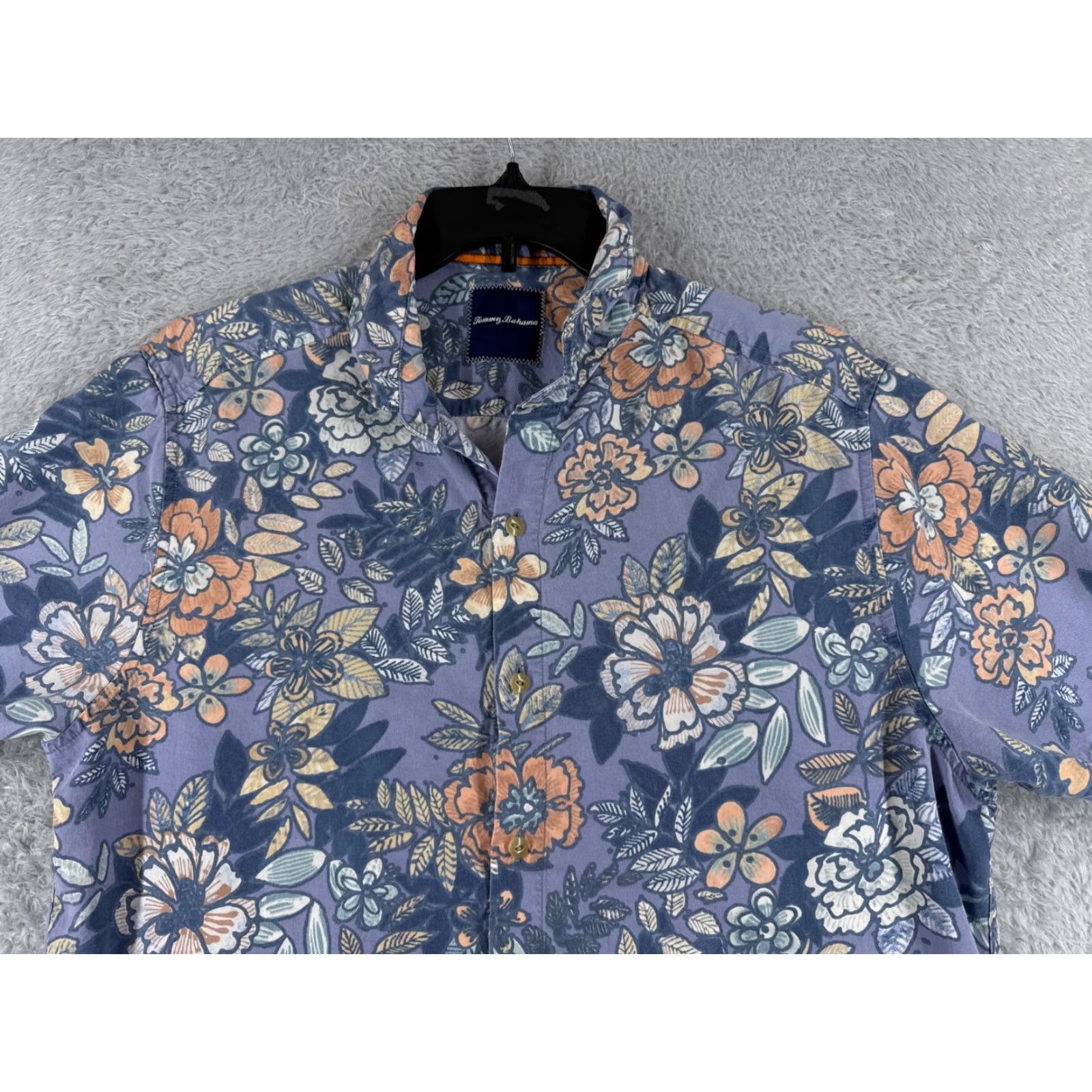 Tommy Bahama VINTAGE Tommy Bahama Shirt Men Large Purple Floral 100% Lyocell Hawaiian Button Pocket Shirt Size US L / EU 52-54 / 3 - 4 Thumbnail