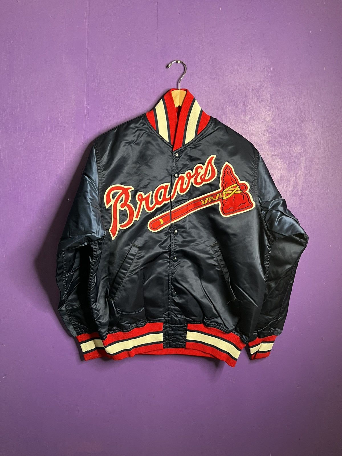 MLB × Vintage × Wilson Vintage 80s Wilson Atlanta Braves satin jacket Size US L / EU 52-54 / 3 - 1 Thumbnail