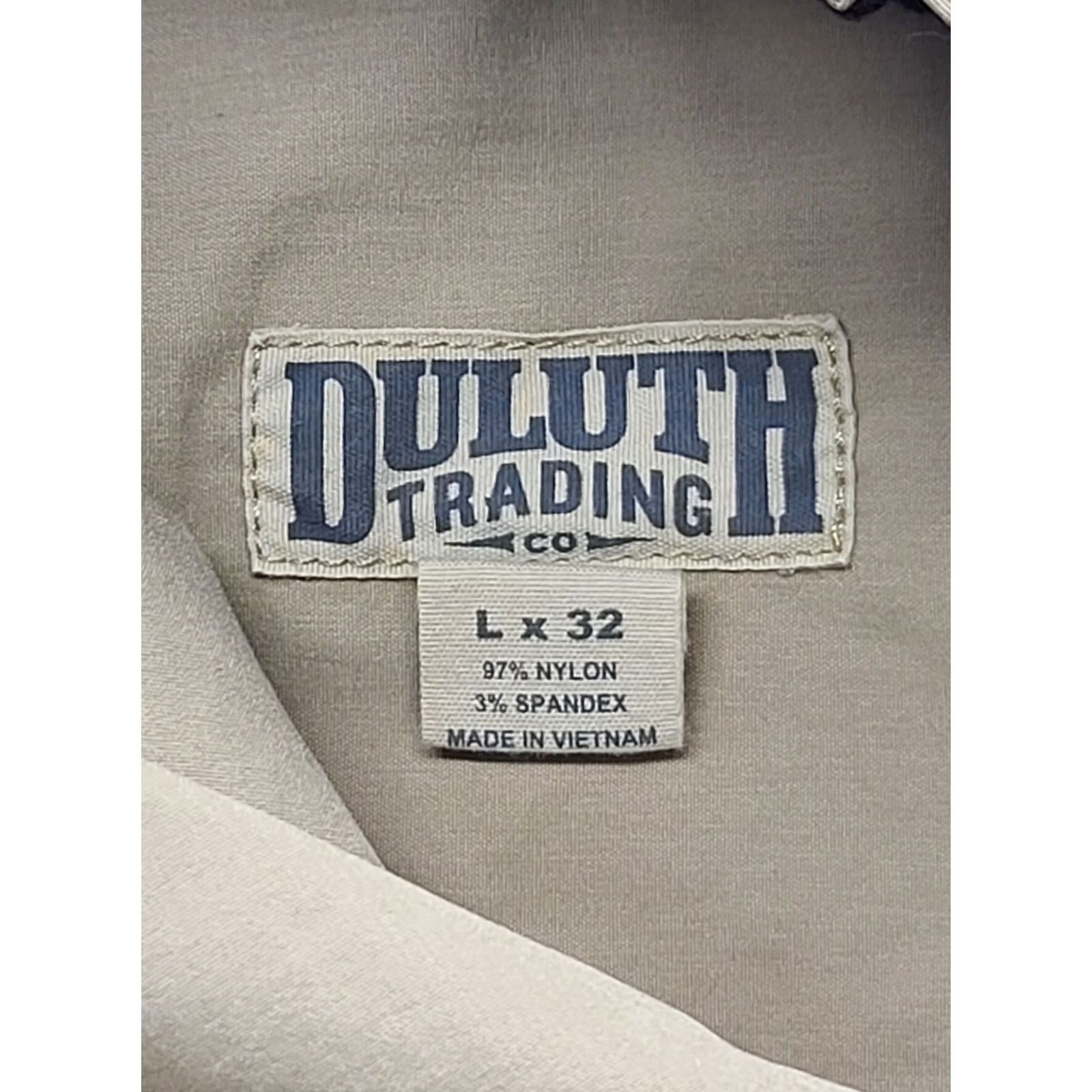 Vintage Duluth Armachillo Pants Mens L 32x32 Relaxed Fit Straight Leg Cargo Pant Nylon Spandex Beige Size US 33 - 2 Thumbnail