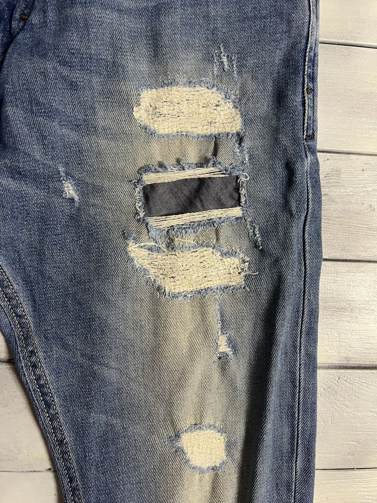 Diesel Rare Luxury Jeans Diesel Distressed Slim Skinny Size US 31 - 5 Thumbnail