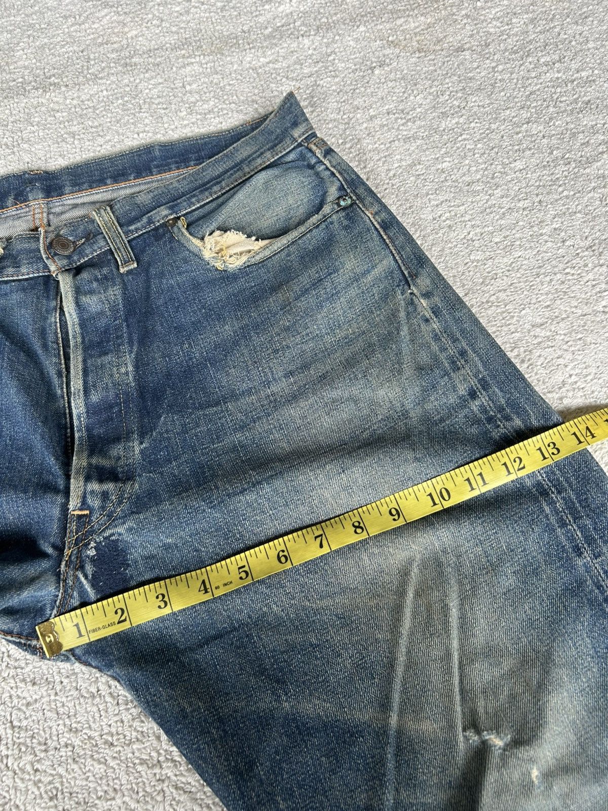 Levi's × Vintage Vtg 50-60s Levis Big E Single Button6 Selvedge Distressed Size US 36 / EU 52 - 23 Thumbnail