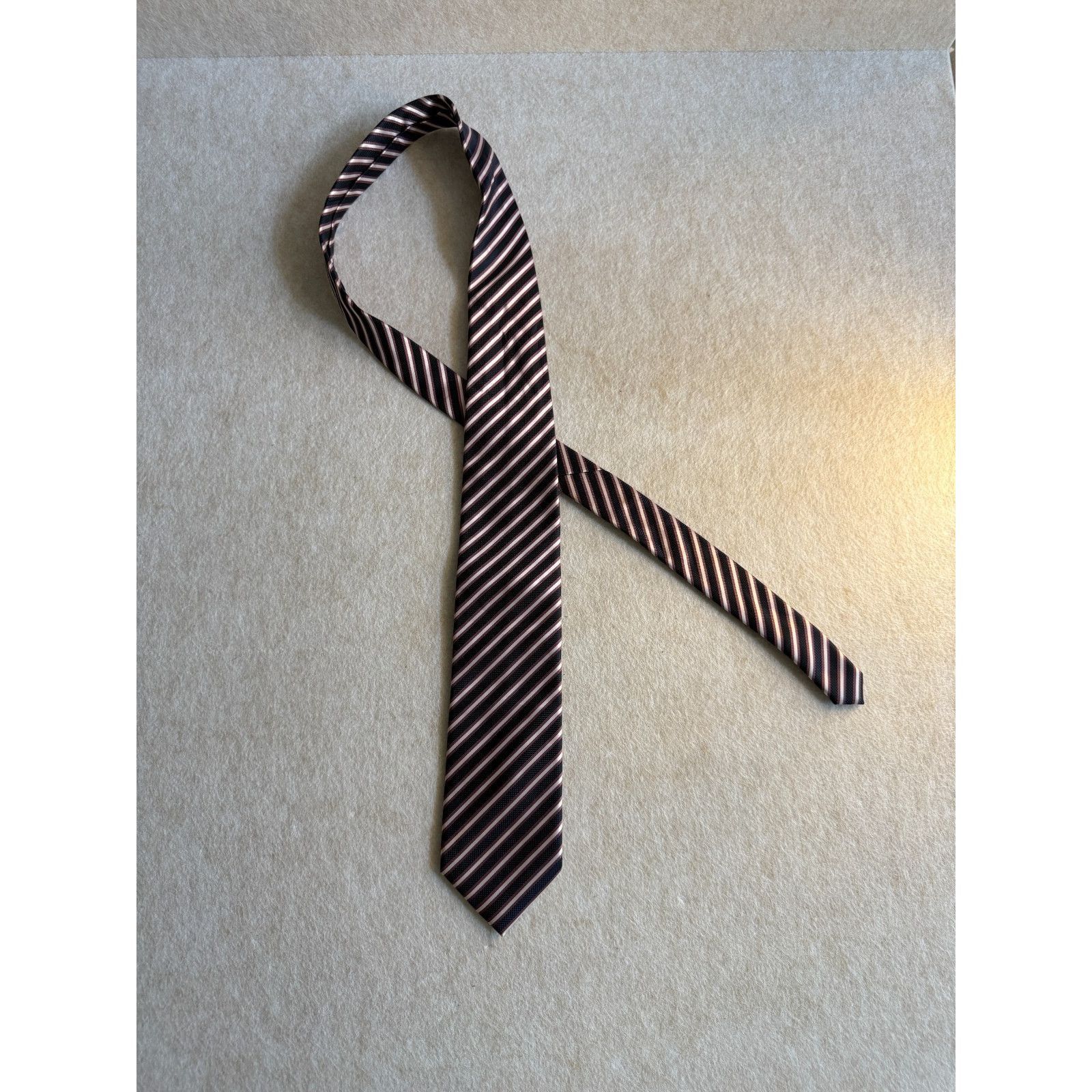Alexander Julian Alexander Julian Colours Tie Navy Pink Stripe Classic 3.5” Size ONE SIZE - 5 Thumbnail
