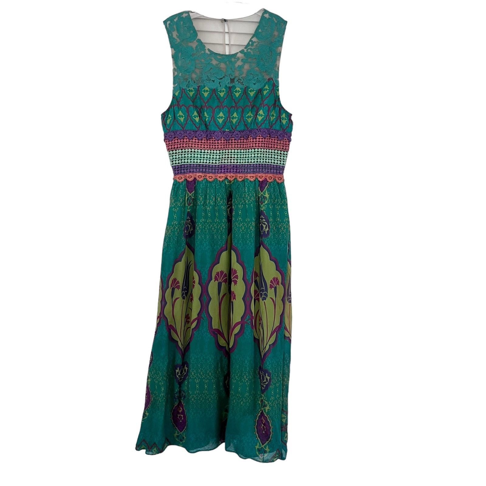 Hemant & Nandita Hemant and Nandita Mintzita Silk Embroidered Maxi Dress Size XS / US 0-2 / IT 36-38 - 3 Thumbnail