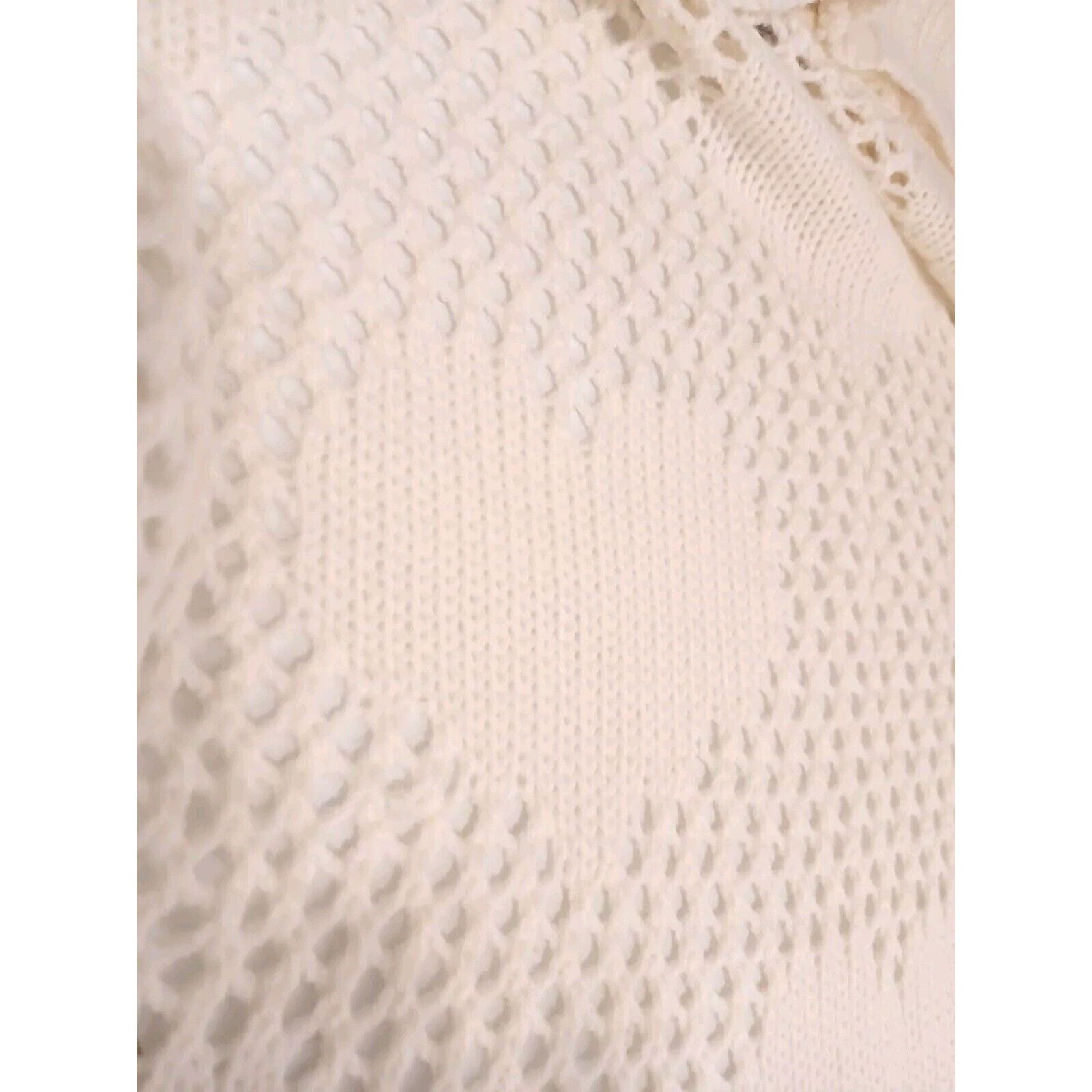 Other Takeout HEART Knit Cardigan Sz M Ivory Open Weave Bohemian Size M / US 6-8 / IT 42-44 - 7 Thumbnail