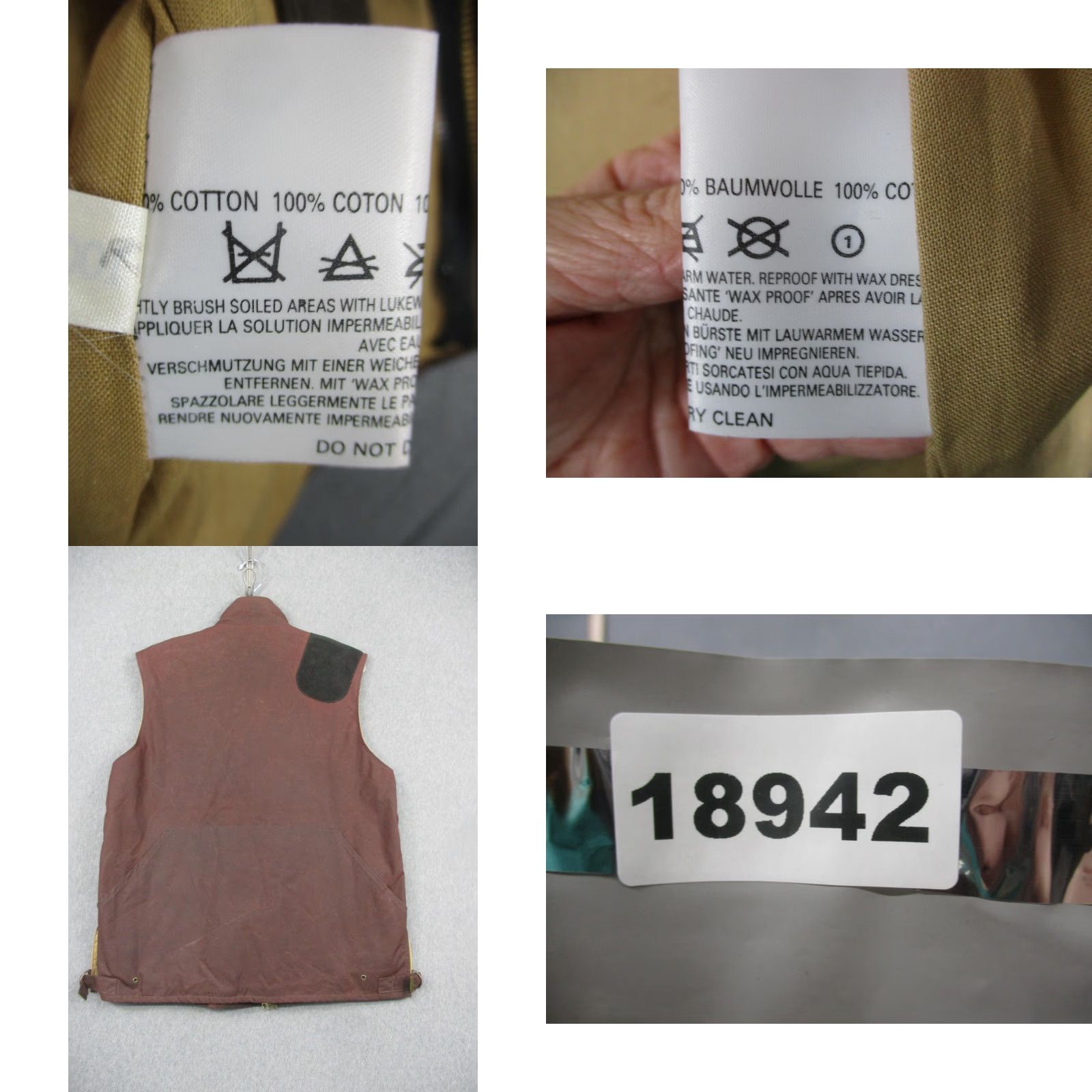 Vintage Lewis Creek Vest Mens Medium Brown Waxed Cotton Shooting Hunting Made Scotland Size US M / EU 48-50 / 2 - 8 Thumbnail