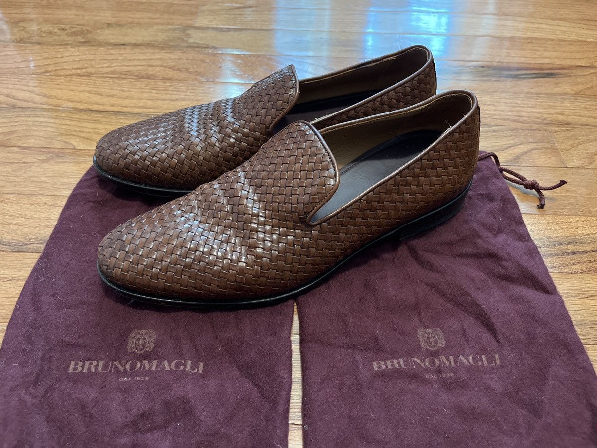 Bruno Magli Bruno Magli Woven Leather Loafers, Brown, Great Condition Size US 7.5 / EU 40-41 - 4 Thumbnail