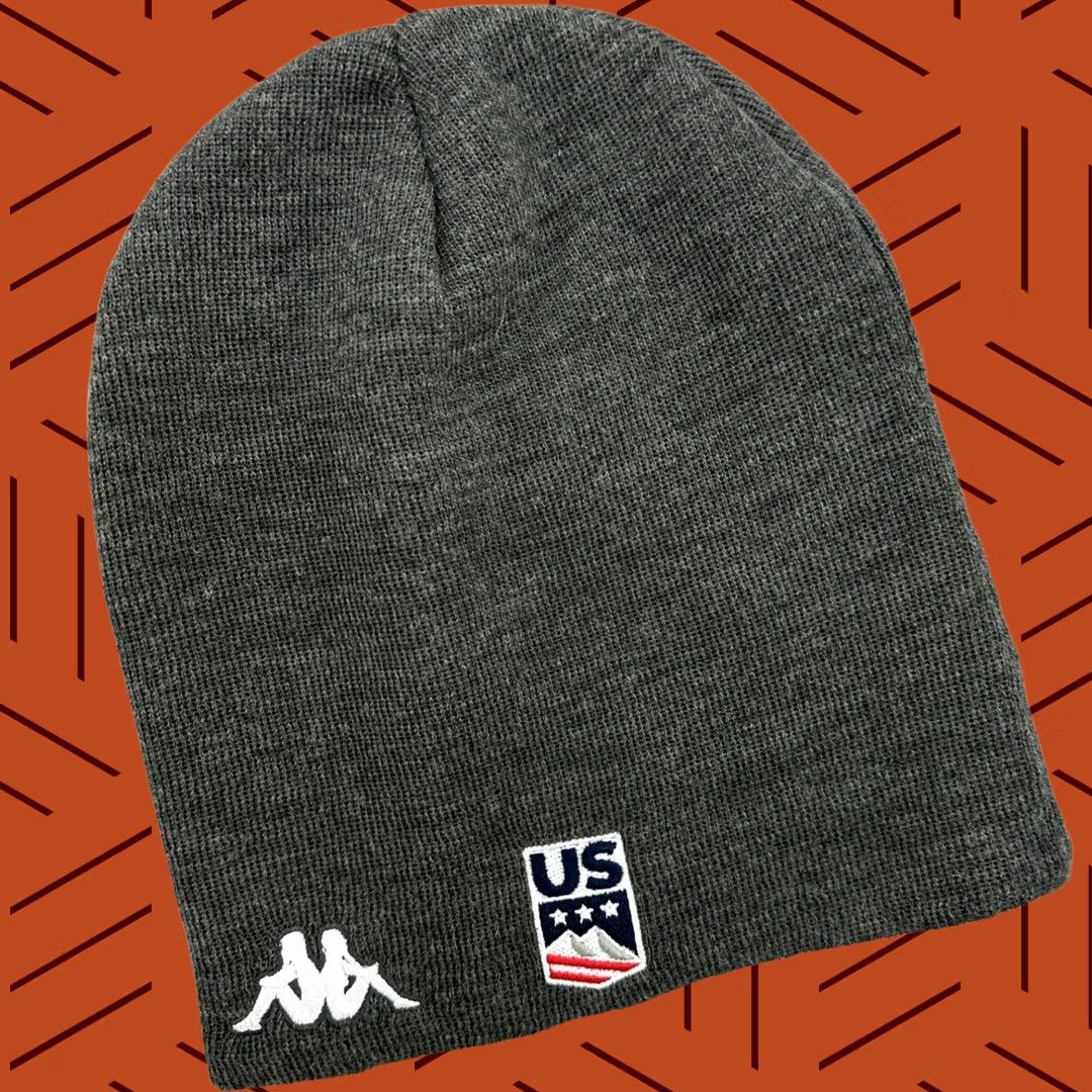 Kappa Kappa Beanie Hat Mens One Size Charcoal USA Embroidered Omini Wool Acrylic Knit Winter Sport / Vintage? No - Classic 6Cento Wabato2 Size ONE SIZE - 1 Thumbnail