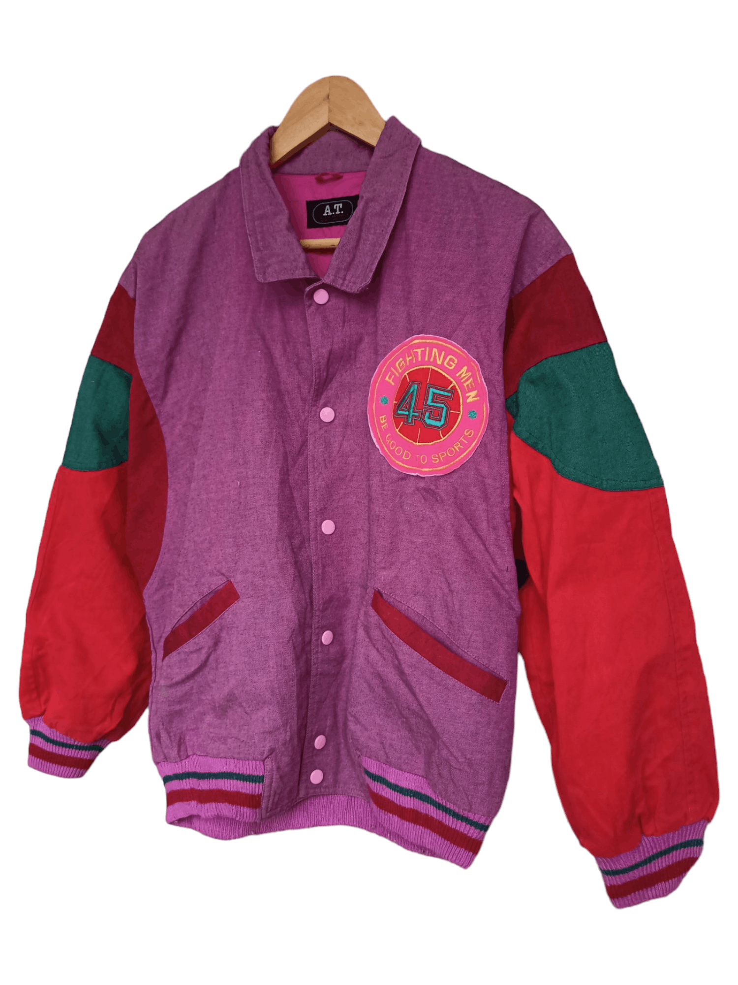 Vintage A.T Player Bomber Jacket Big Spellout At The Back Size US L / EU 52-54 / 3 - 3 Thumbnail