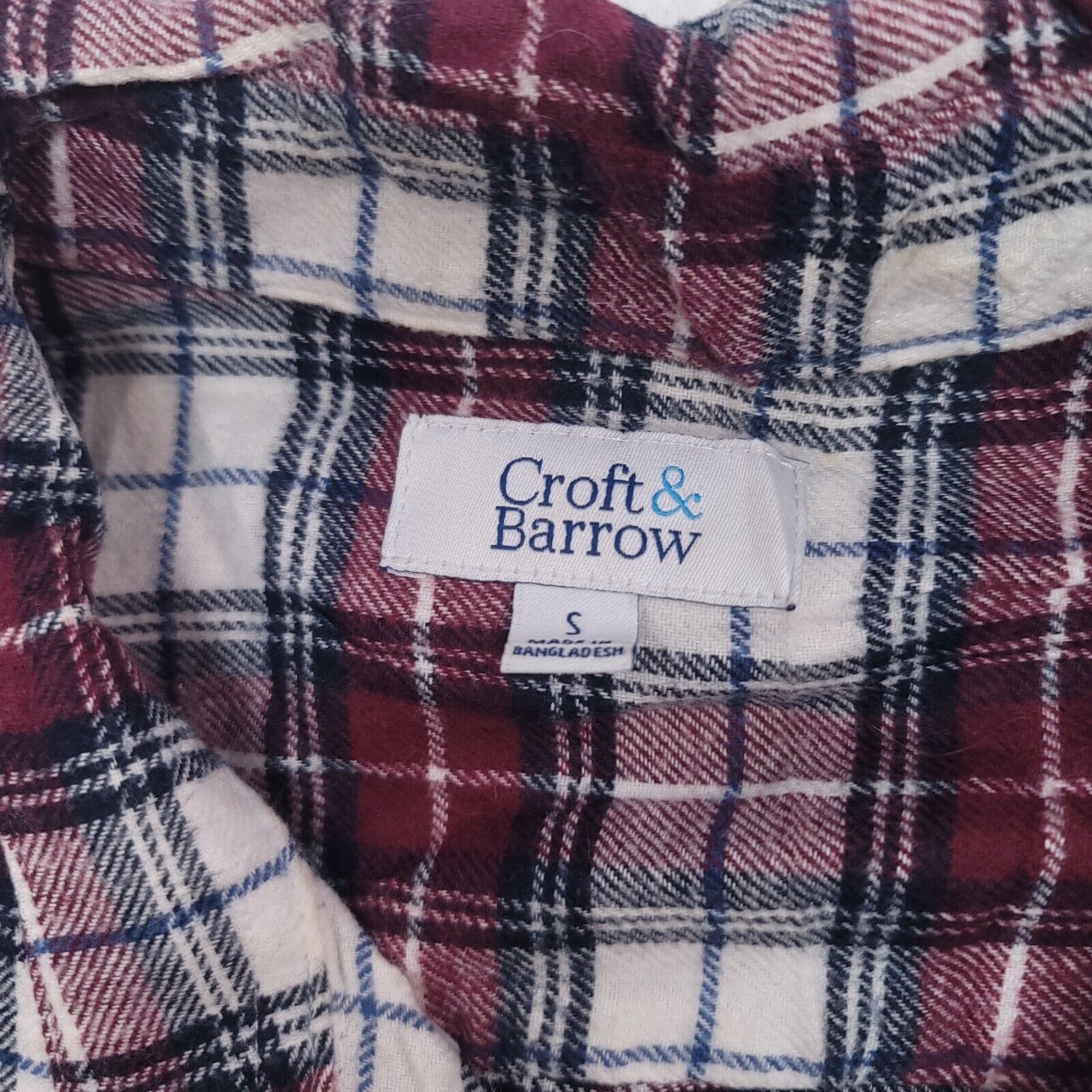 Croft & Barrow Croft & Barrow Tartan Flannel Shirt Mens Size Small S Maroon Size US S / EU 44-46 / 1 - 3 Thumbnail