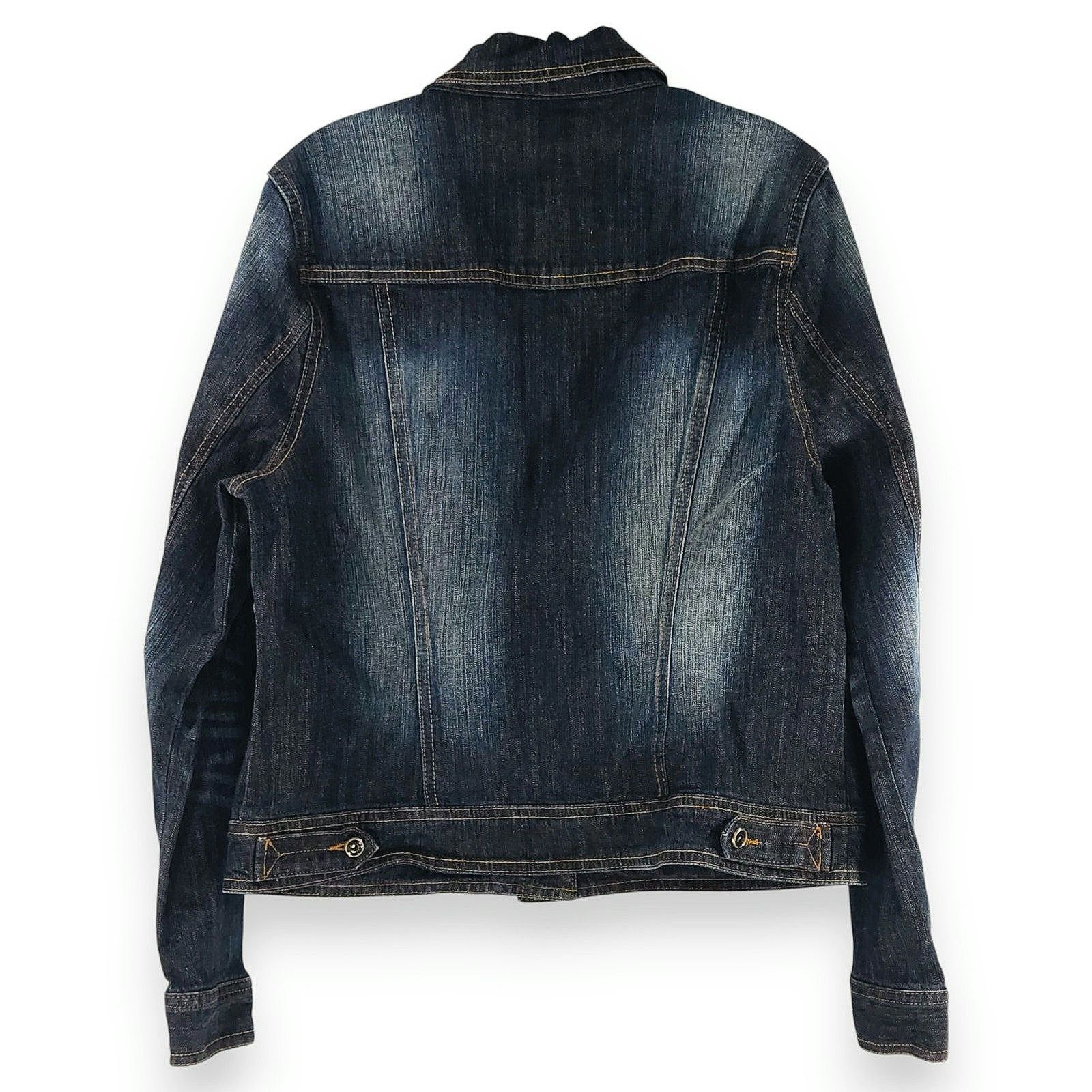 Other Rocks & Indigo Stretch Denim Trucker Jacket M Dark Wash Y2K Size M / US 6-8 / IT 42-44 - 2 Thumbnail