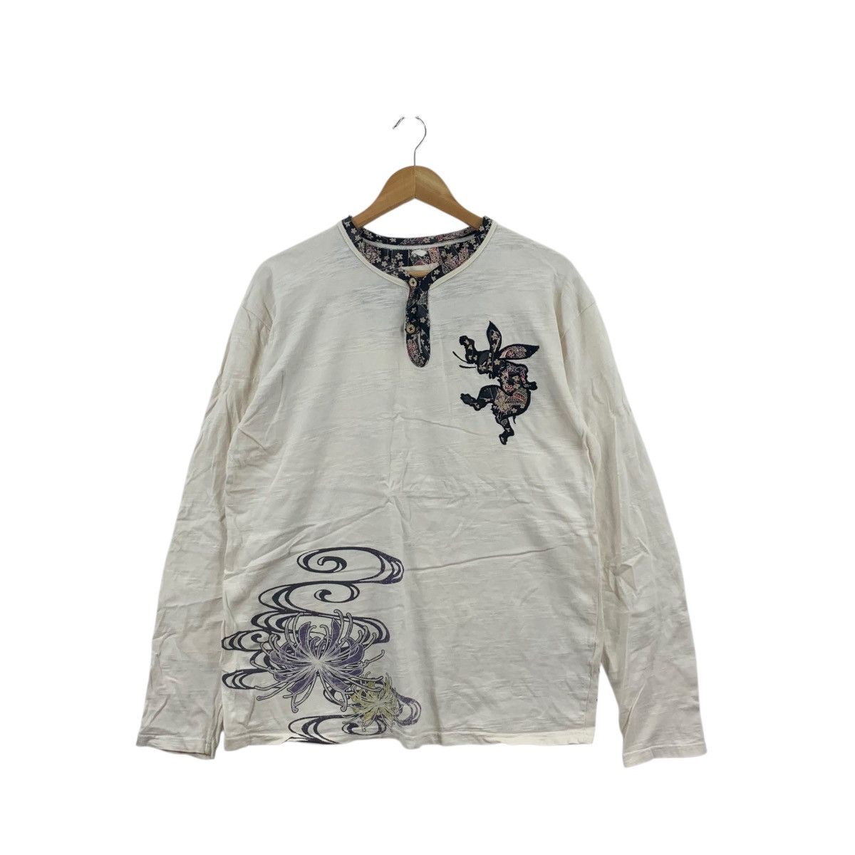 Vintage Vintage JAPAN MOON RABBIT Folklore Sakura Tee Shirt Top Size XL / US 12-14 / IT 48-50 - 1 Thumbnail