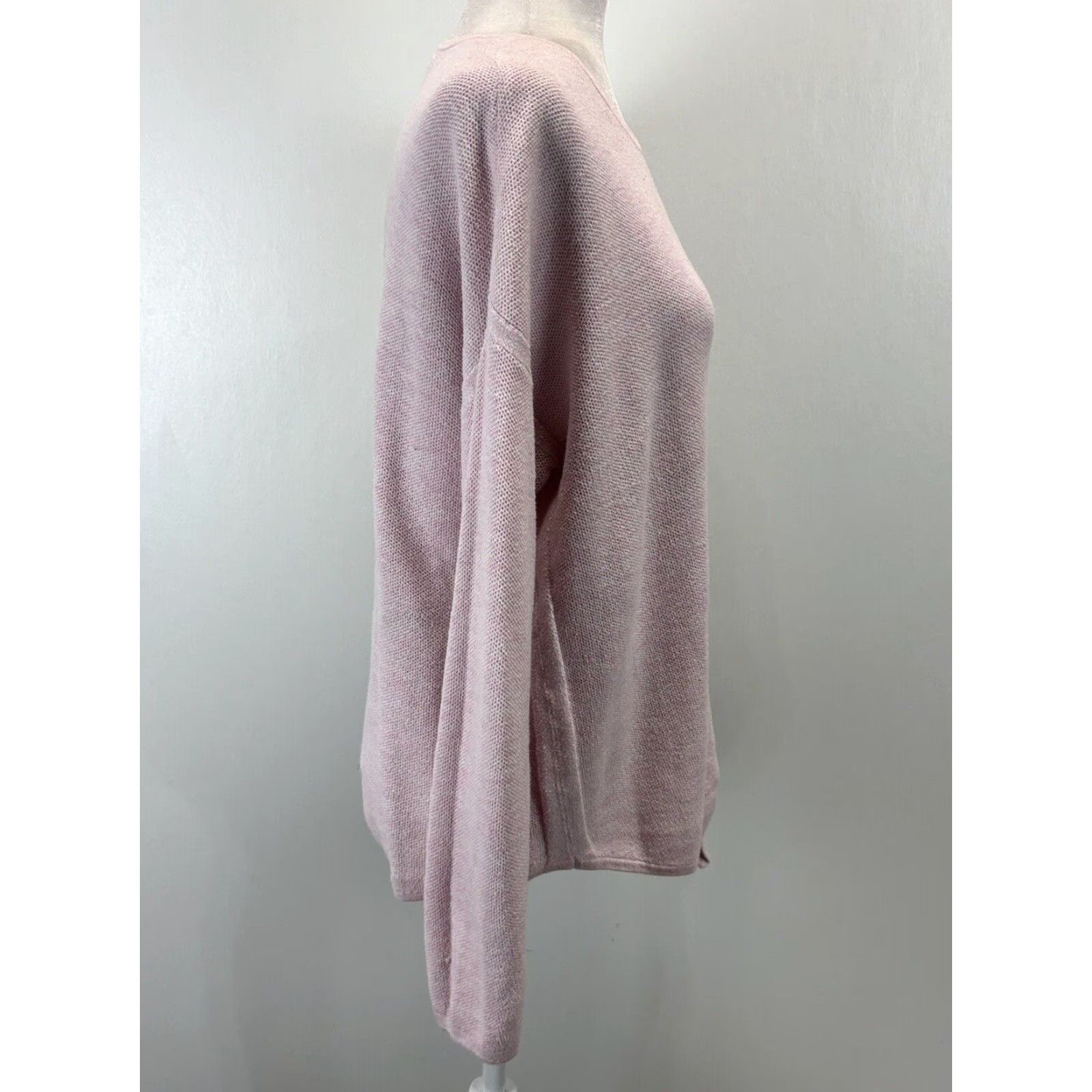 J. Jill J. Jill Tie Front Sweater Women's Large Pink Beach Coastal Cotton Blend Size L / US 10 / IT 46 - 4 Thumbnail