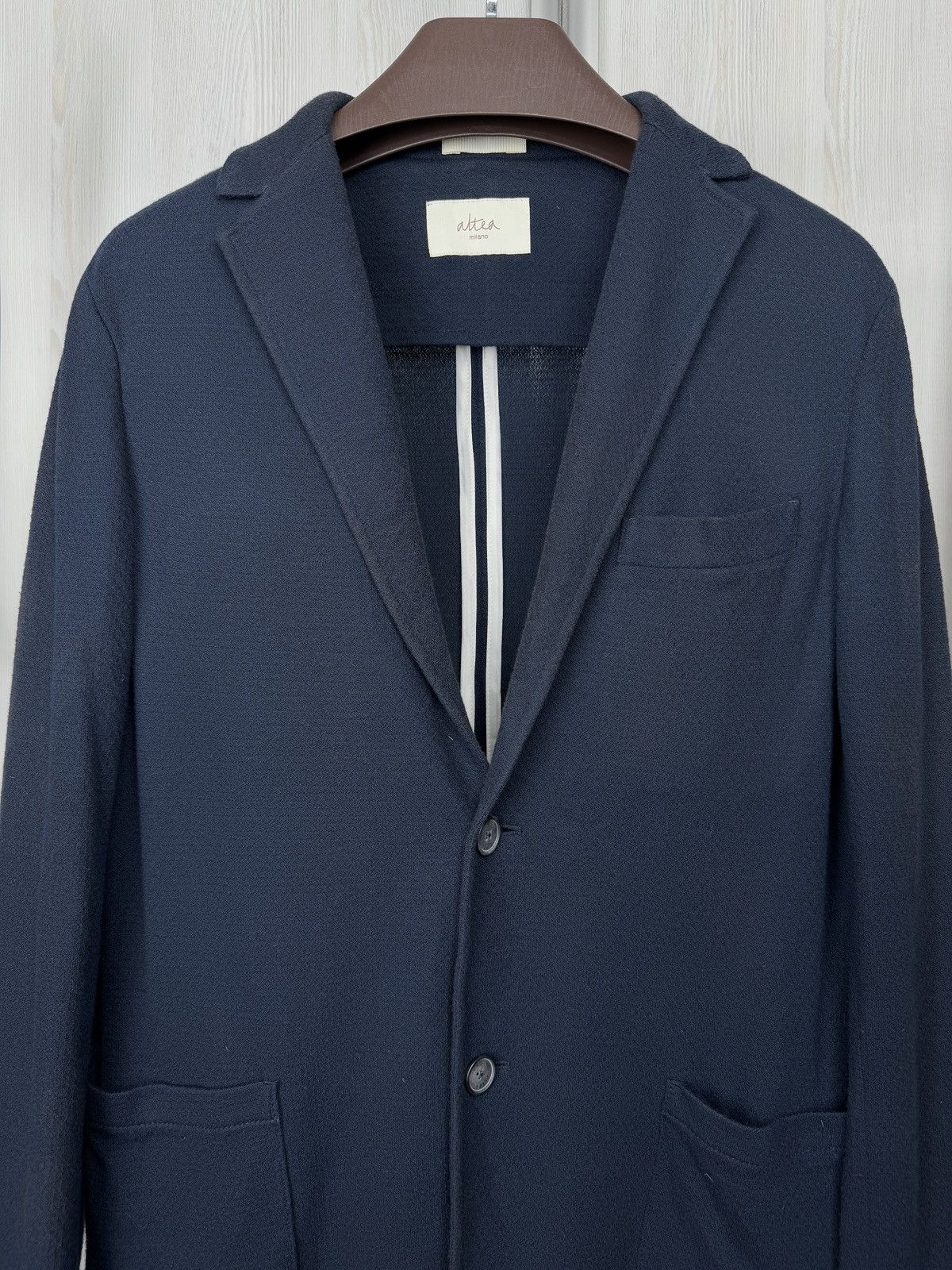 Altea Altea Milano navy blue lightweight unlined cardigan blazer Size 40R - 3 Thumbnail