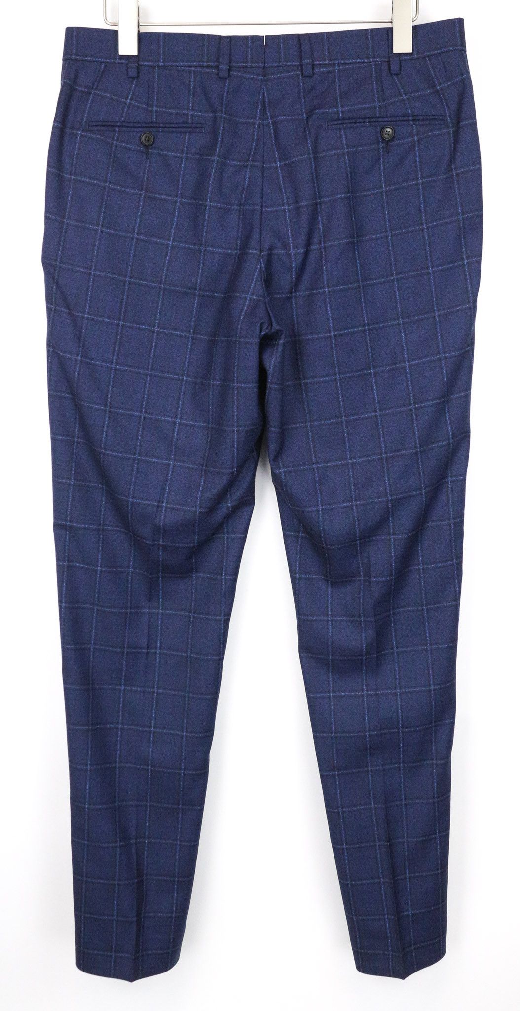Suitsupply SIENNA UK42R Blue Checked Wool Trousers 74798 Size US 36 / EU 52 - 2 Thumbnail