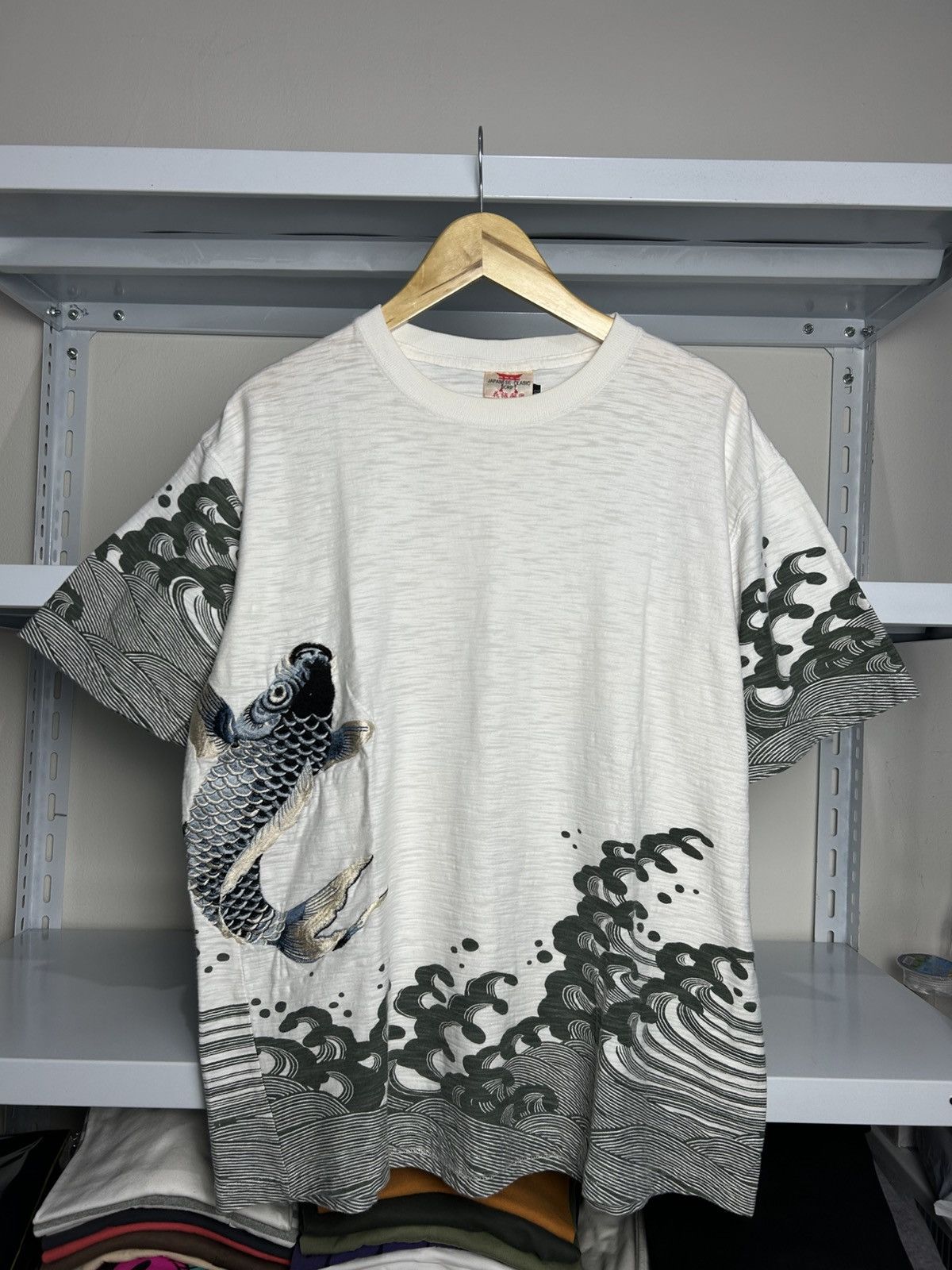 Japanese Brand Vintage Japanese Clasic Script Sukajan Koi Fish Size US XL / EU 56 / 4 - 1 Thumbnail