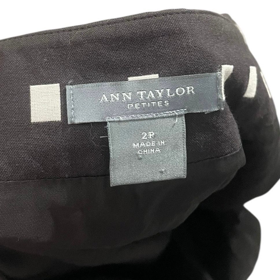 Ann Taylor Ann Taylor Petites Vtg Brown & Cream Square Pencil Skirt Size 26" / US 2 / IT 38 - 9 Thumbnail