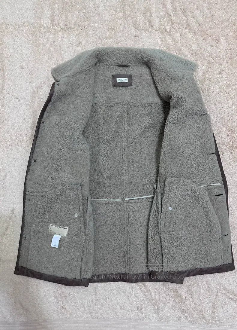 Brunello Cucinelli Brunello Cucinelli Leather and Fur Combination Leather Jac Size US M / EU 48-50 / 2 - 2 Thumbnail