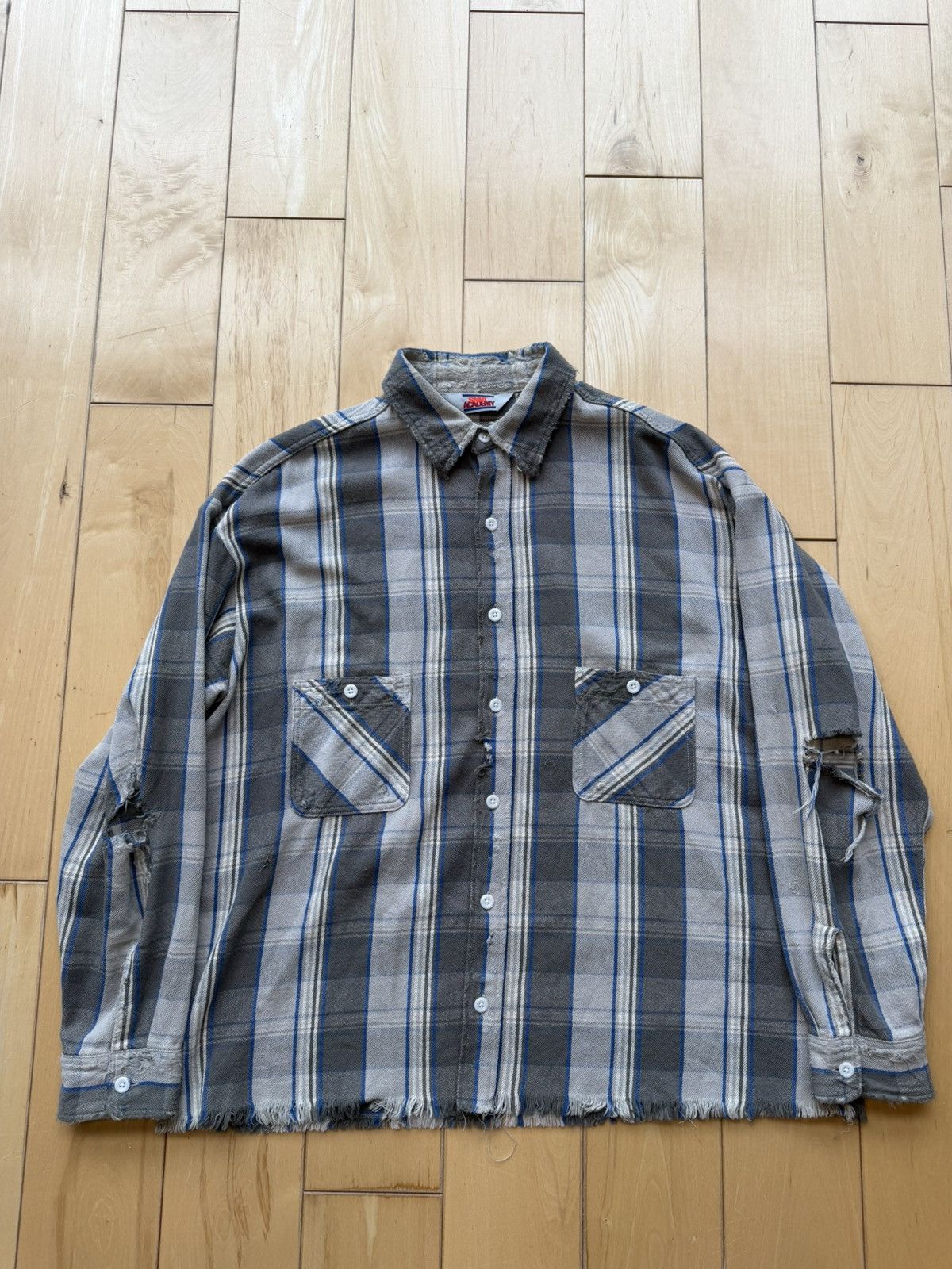 Check Distressed Flannel Shirt