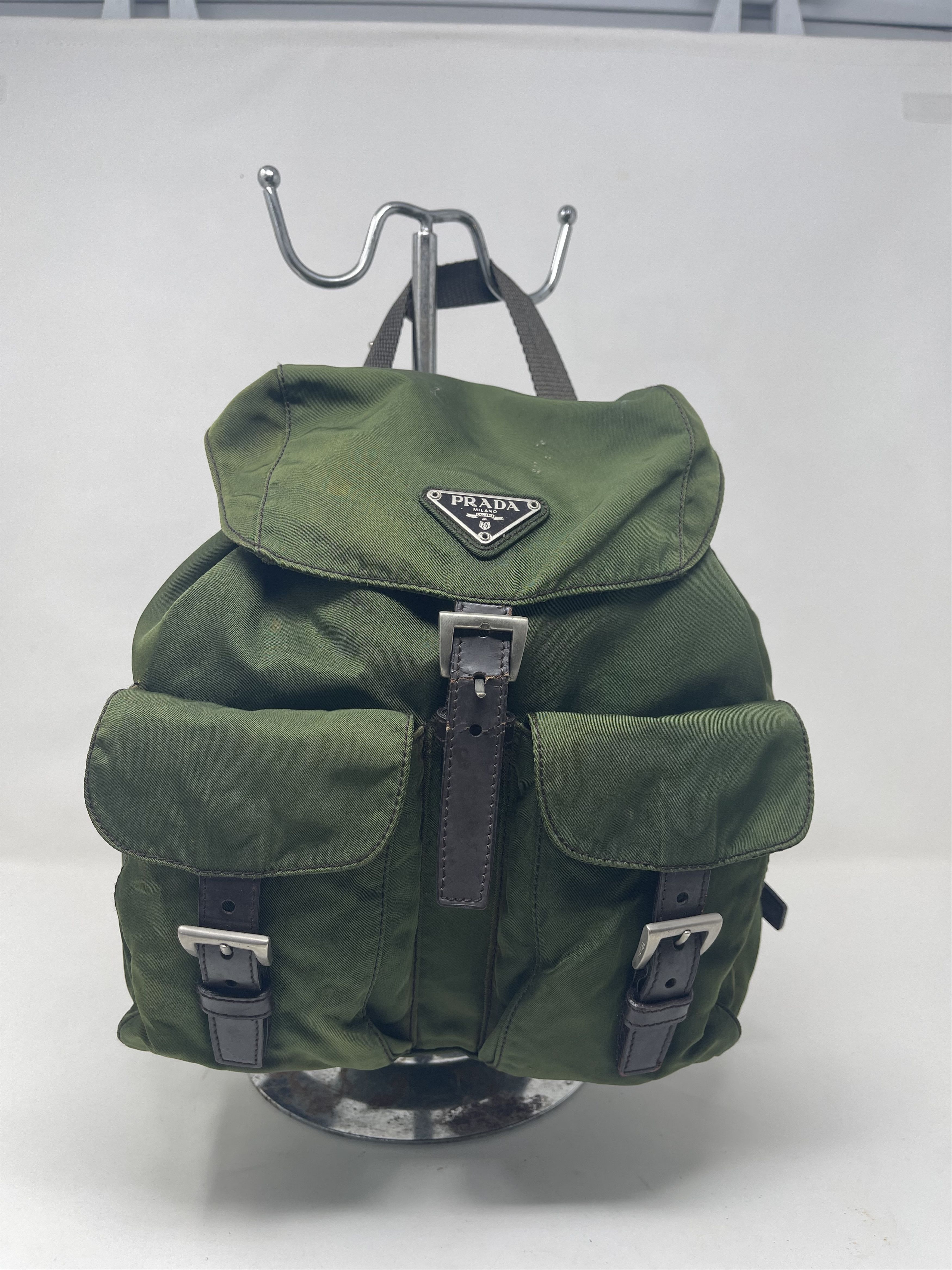 Prada Prada Nylon Green Backpack Size ONE SIZE - 1 Thumbnail
