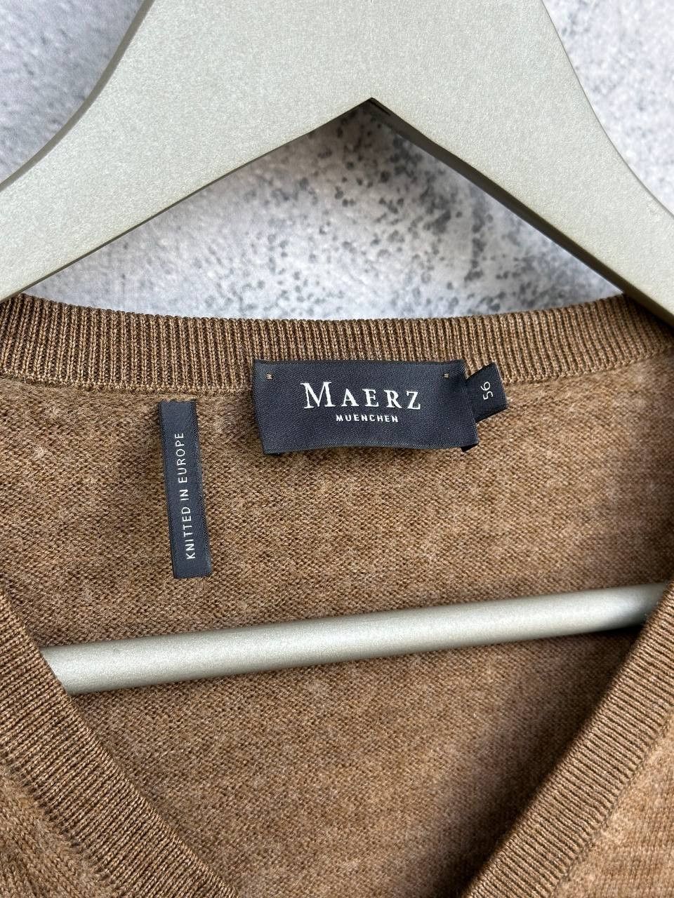 Other Maerz Muenchen V-Neck Sweater Brown Pullover Knit Jumper LS Size US XXL / EU 58 / 5 - 10 Thumbnail