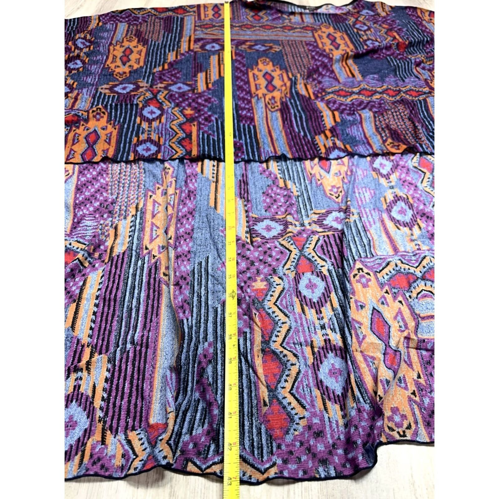 Vintage Women's Purple Aztec Poncho Cape Top Nylon One Size Slim Factor Investments Capes Poncho Aztec Purple Womens One Size Size ONE SIZE - 2 Thumbnail