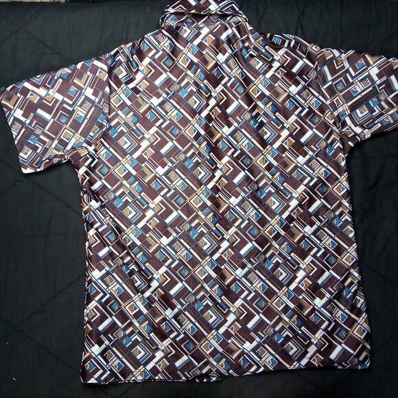 Sears × Vintage Vintage Sears Kings Road MCM Geometric Polyester Disco Shirt Size US L / EU 52-54 / 3 - 4 Thumbnail