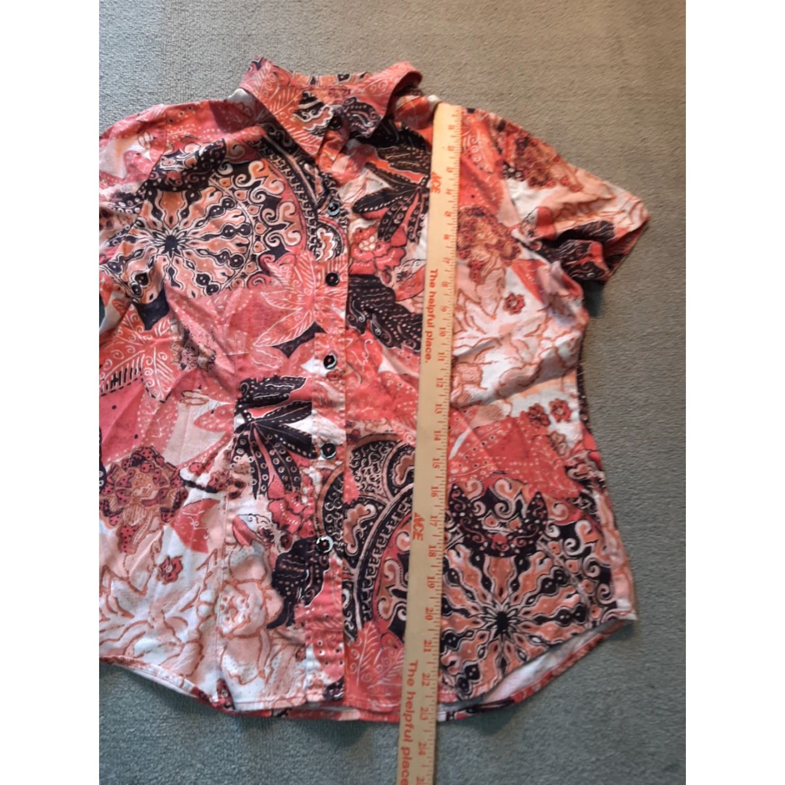 Vintage Chico's Womens Top Button-Up Shirt Pink Short Sleeve Collared 0 Size Regular Basic Size XS / US 0-2 / IT 36-38 - 5 Thumbnail