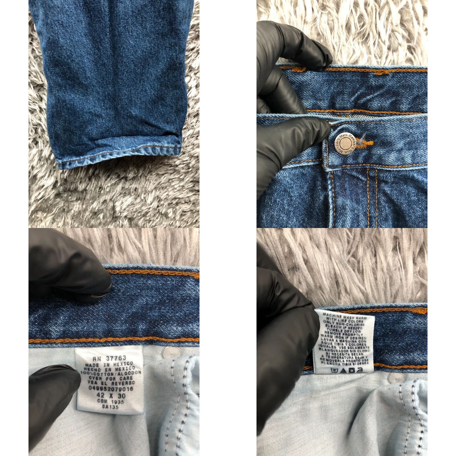 Vintage Members Mark Jeans 42x30 Mens Mid Rise Straight Leg Medium Wash Blue Denim Shirt? Size US 42 / EU 58 - 8 Thumbnail