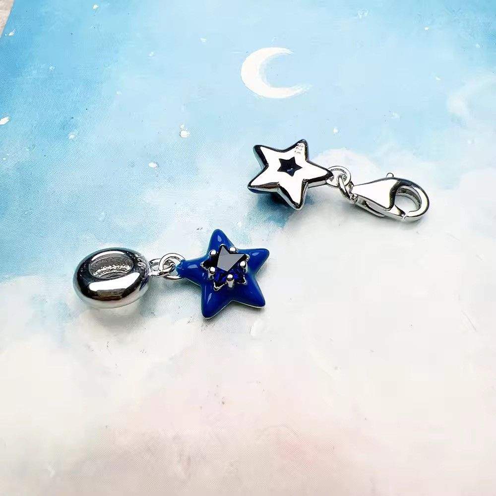 Other Blue Enamel Star Pendant Dangle Charm (1piece) Size ONE SIZE - 3 Thumbnail