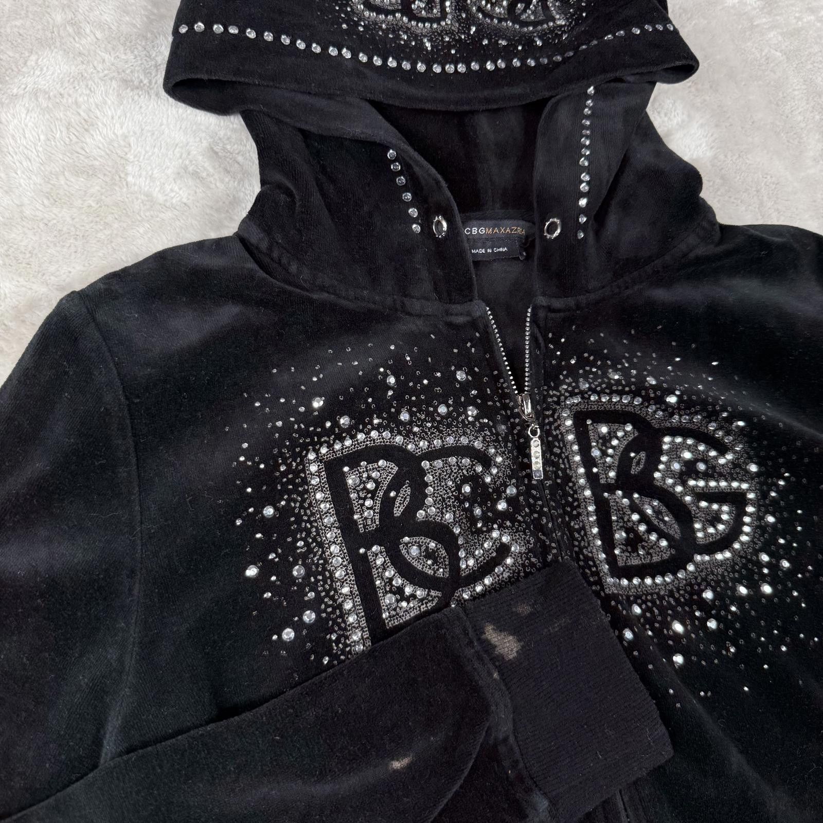 Bcbgmaxazria BCBG Sweater Women's XL Black Vintage Y2K Embellished Hoodie Size XL / US 12-14 / IT 48-50 - 1 Thumbnail