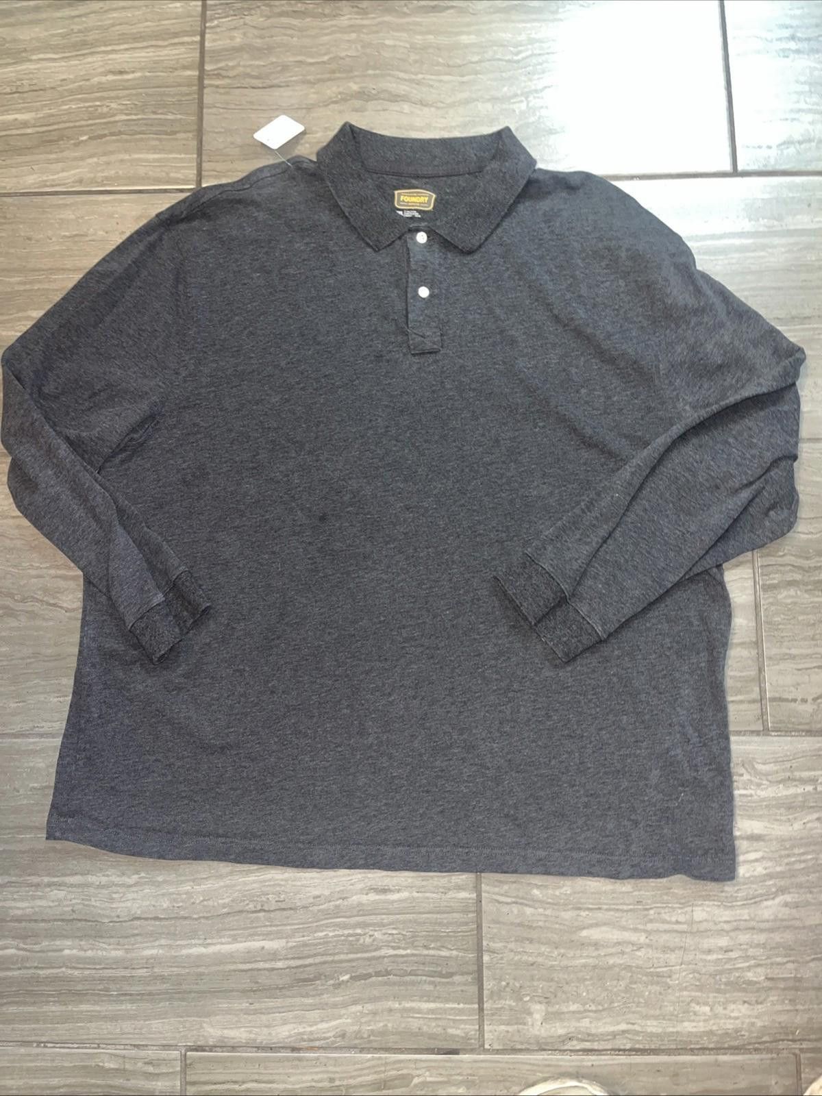 Vintage Foundry The Foundry Supply Co. Men's Long Sleeve Polo Shirt Gray 2XL Size US XXL / EU 58 / 5 - 1 Thumbnail