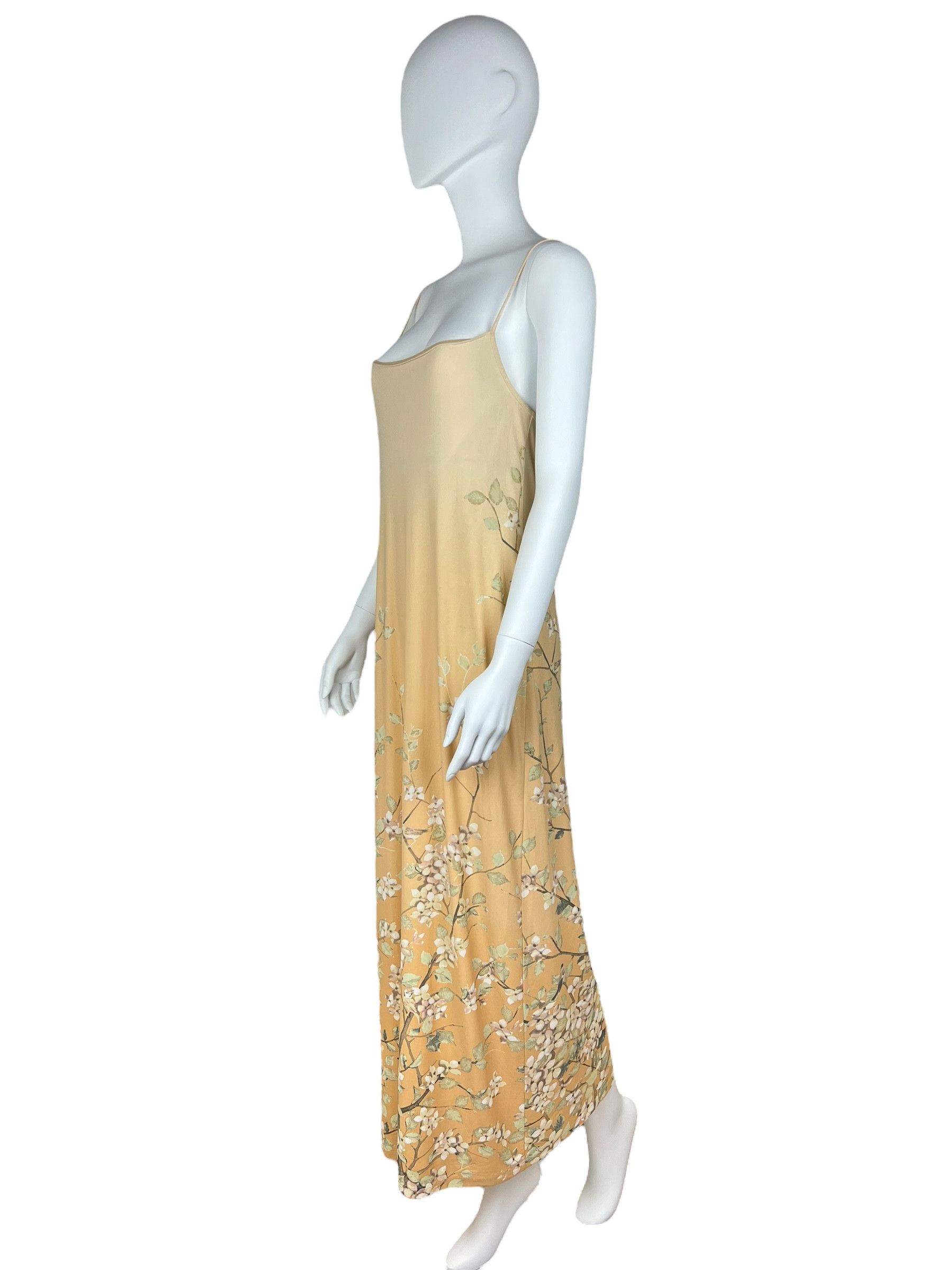 Roberto Cavalli Roberto Cavalli 1998 Orange Floral Maxi Dress Size ONE SIZE - 2 Thumbnail