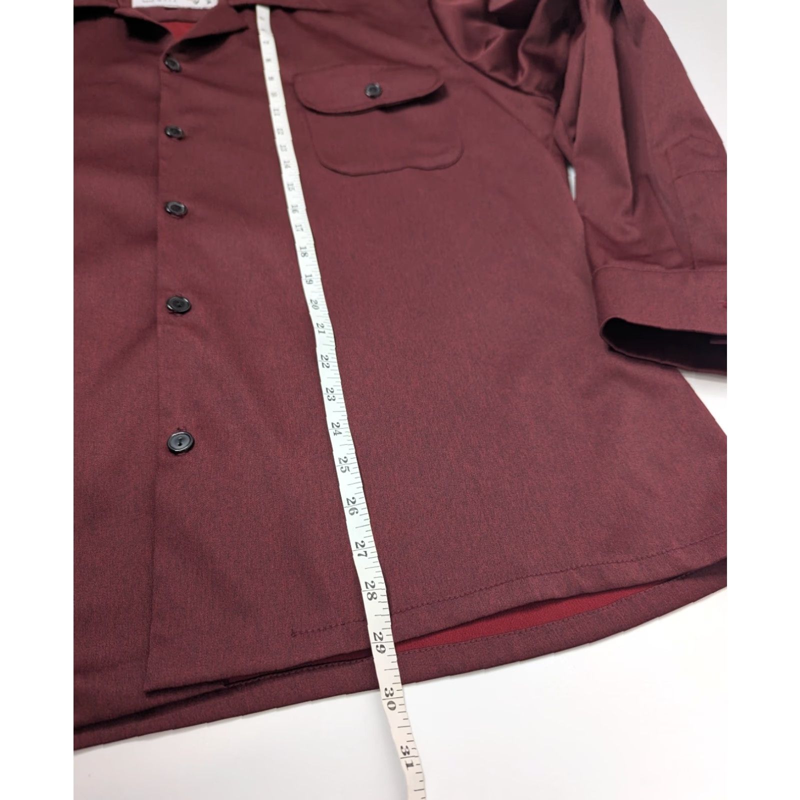 Vintage VINTAGE Aaardvarks Button-Front Shirt XL Burgundy Men’s Pajama Top Long Sleeve 1970s Size US XL / EU 56 / 4 - 5 Thumbnail