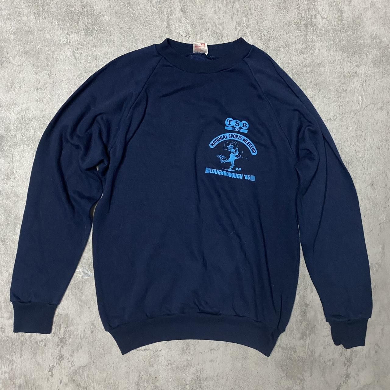 Other Vintage 80s navy blue crewneck sweatshirt with Size US L / EU 52-54 / 3 - 1 Thumbnail