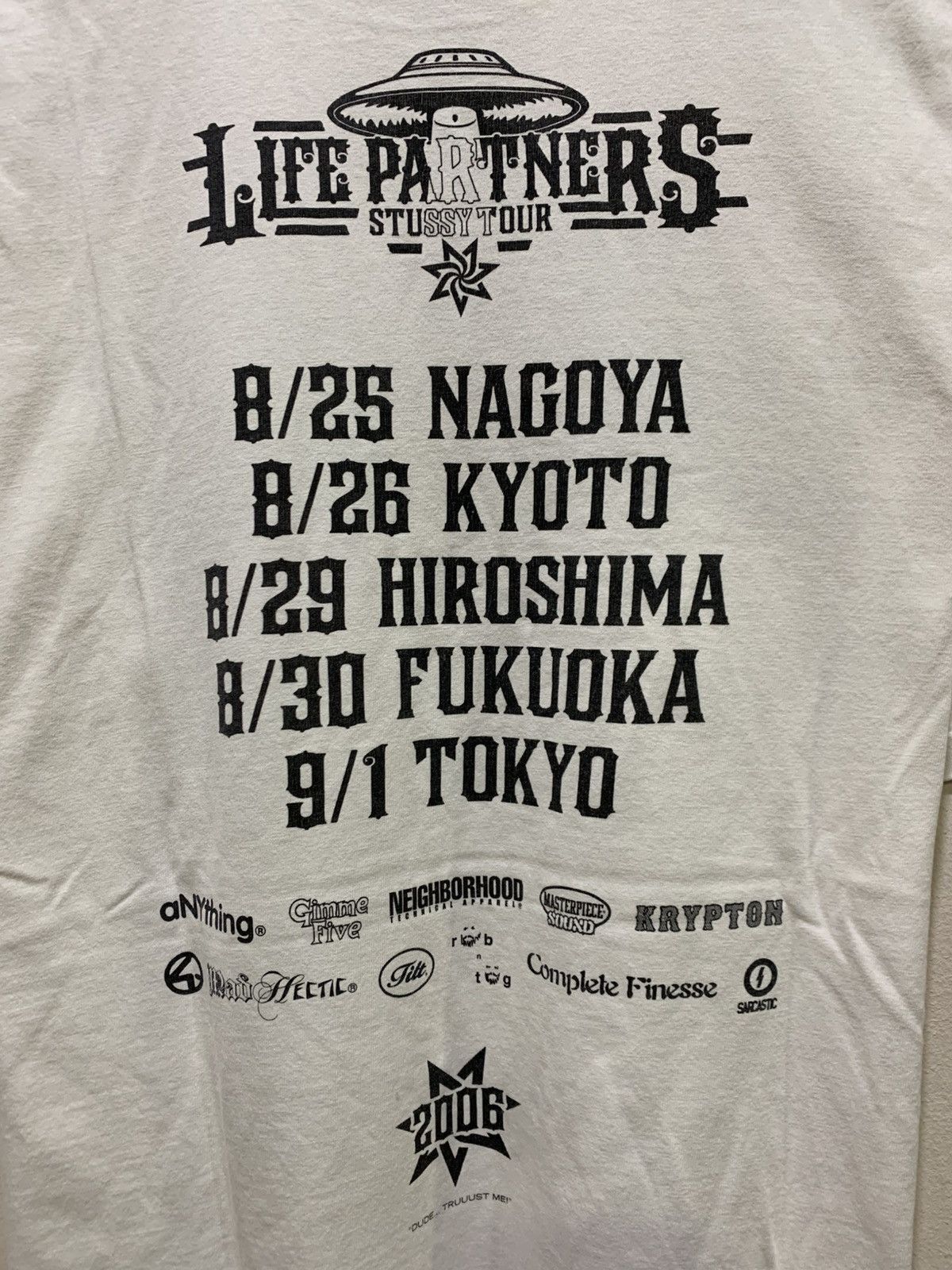 Neighborhood × Stussy Stussy X Neighborhood Life Partner Tour Tee White -L Size US L / EU 52-54 / 3 - 4 Thumbnail