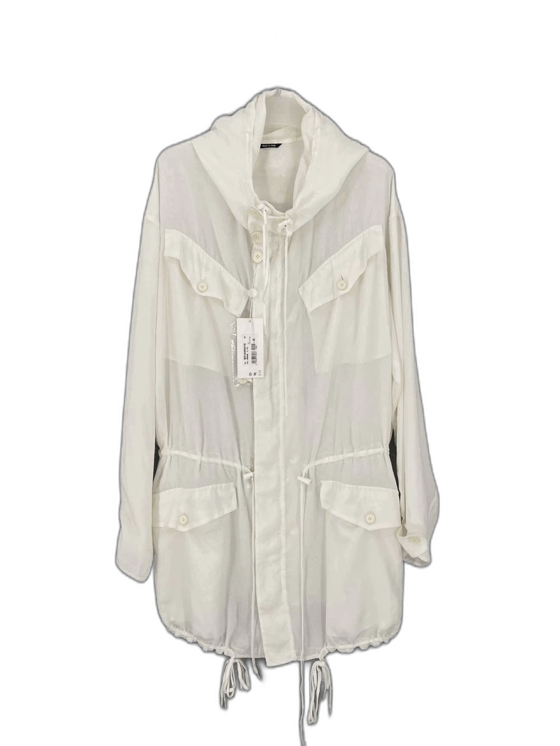 Maison Margiela Maison Margiela White Hooded Jacket with Drawstring Size M / US 6-8 / IT 42-44 - 1 Thumbnail