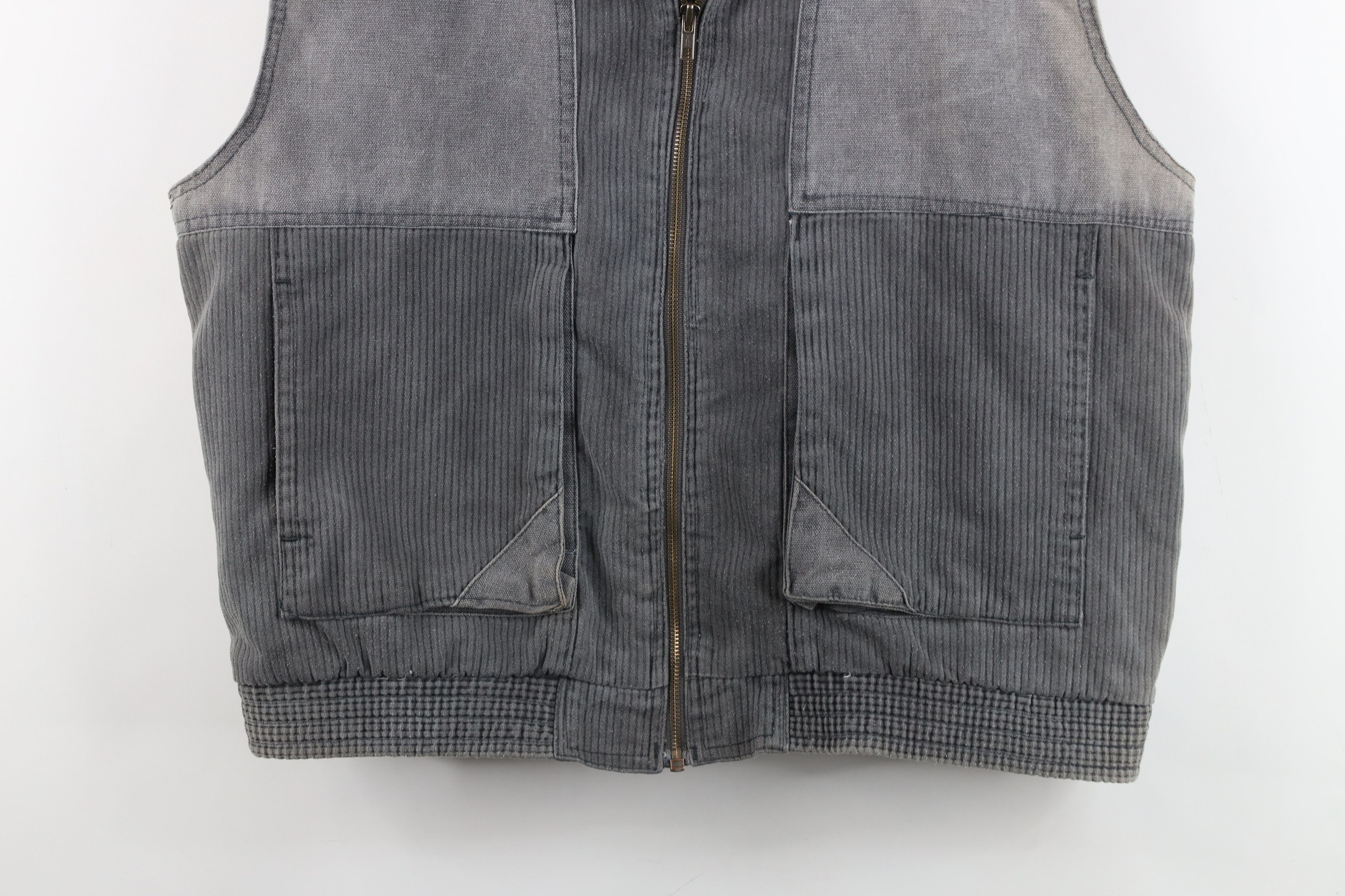 Vintage Vintage 90s Streetwear Canvas Corduroy Full Zip Vest Jacket Size US L / EU 52-54 / 3 - 3 Thumbnail