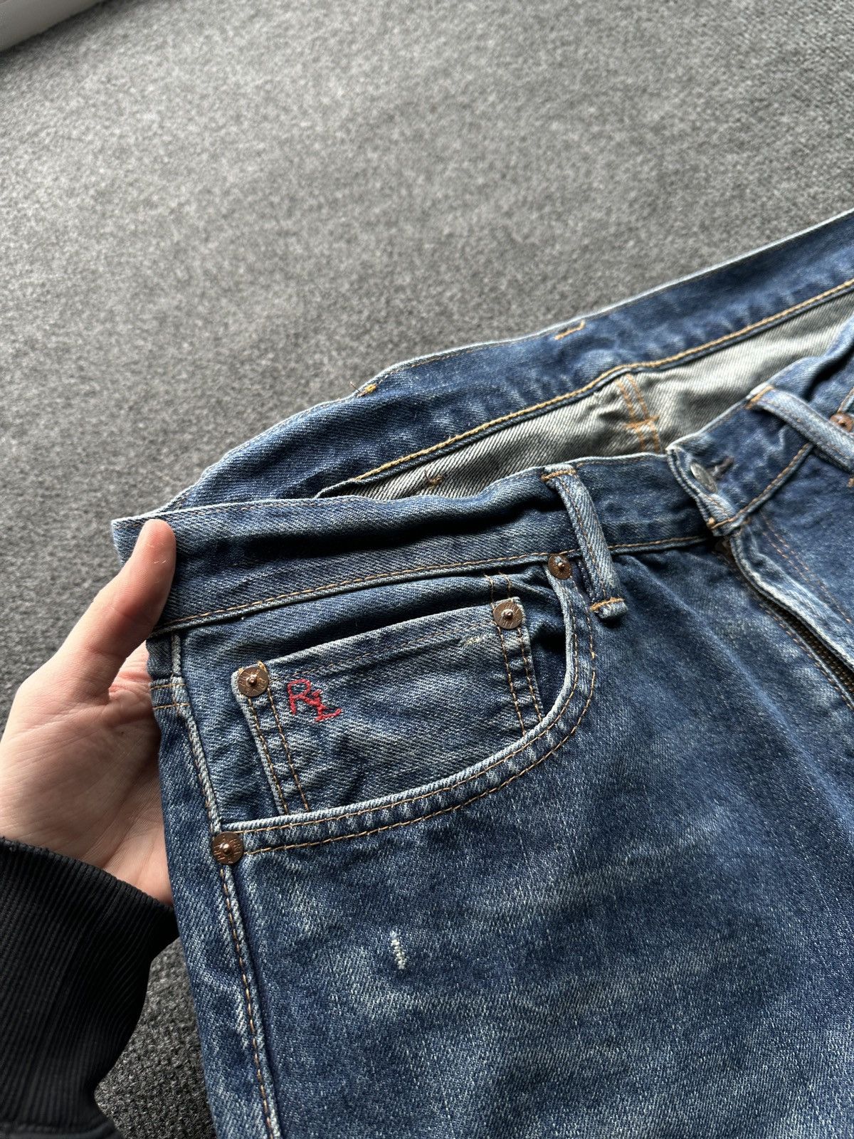 Polo Ralph Lauren RL 🚨 RARE RALPH LAUREN MEN DENIM JEANS FLAG LOGO Size US 33 - 9 Thumbnail