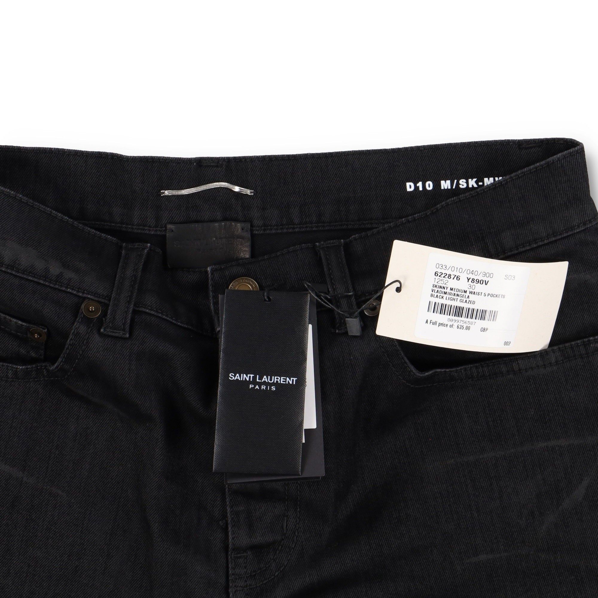 Saint Laurent Paris D10 Black Lightly Waxed Skinny Jeans Size US 30 / EU 46 - 5 Thumbnail