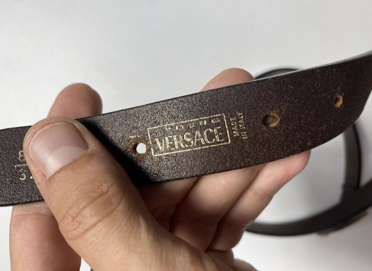 Versace × Vintage Vintage Versace Medusa logo leather belt size 30 Size 30 - 6 Thumbnail